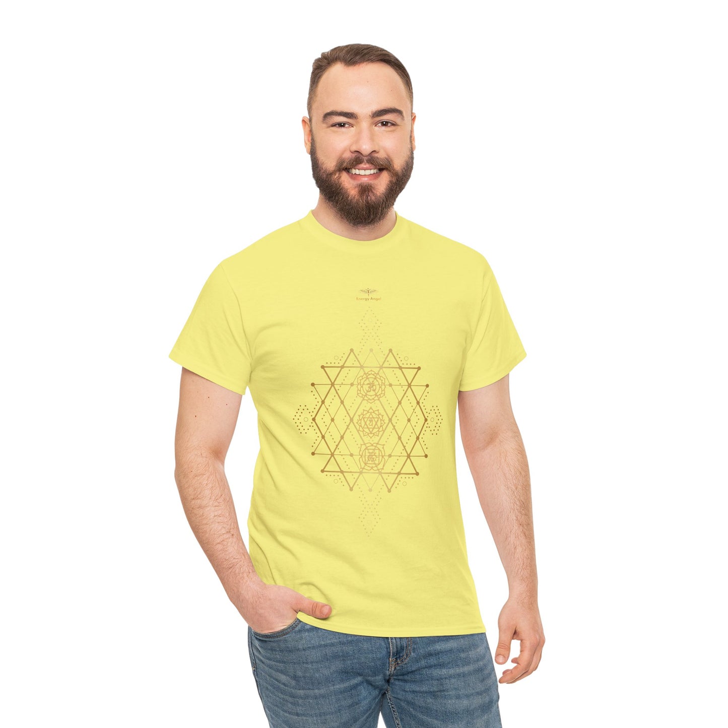 Sacred Geometry Chakra Unisex Heavy Cotton Tee