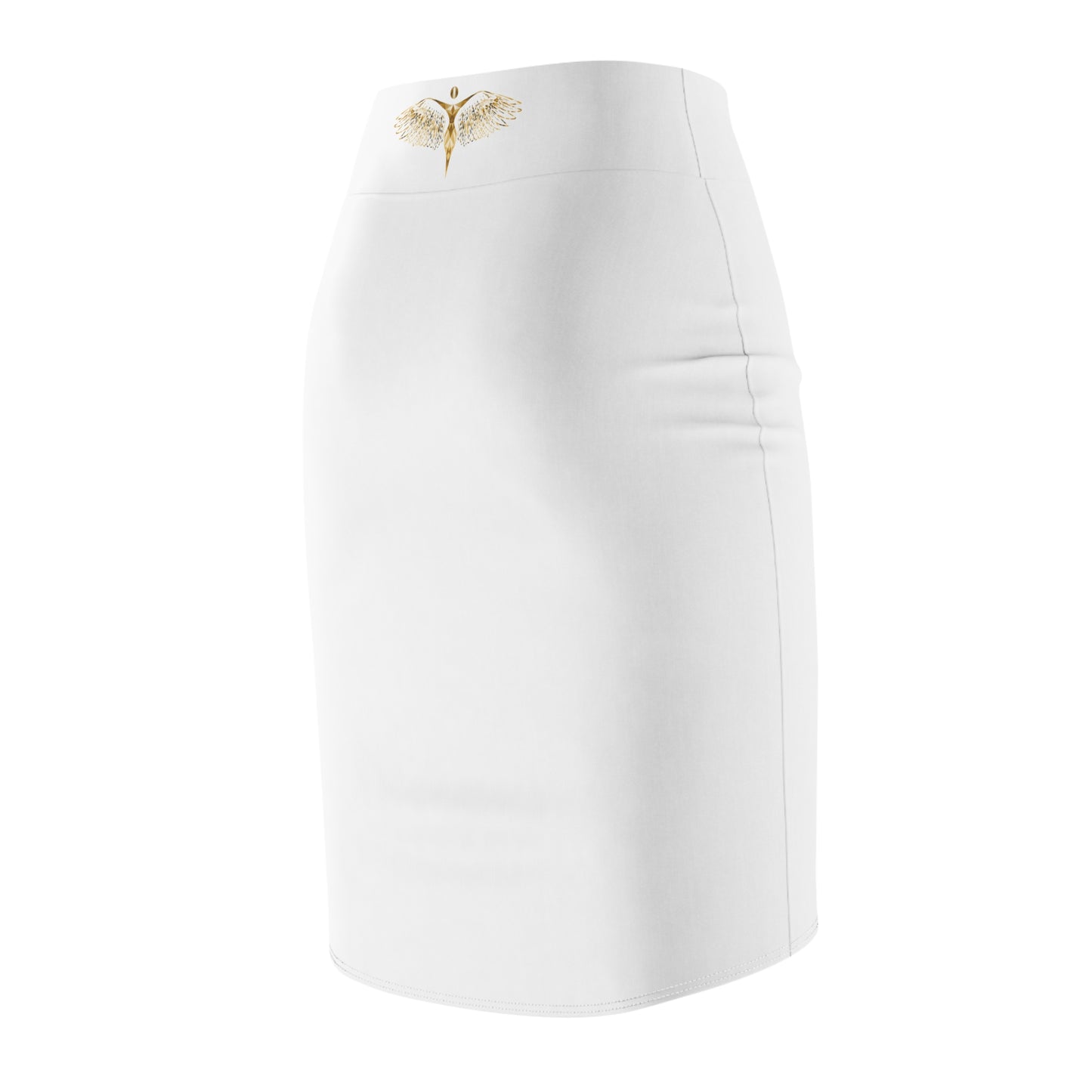 Angel Wings Pencil Skirt — Subtle Gold Halo Women's Skirt