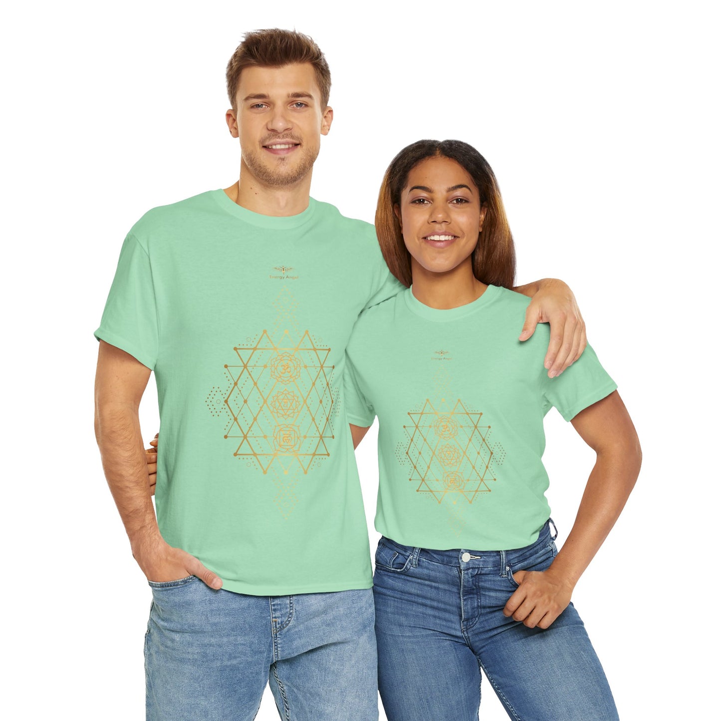 Sacred Geometry Chakra Unisex Heavy Cotton Tee