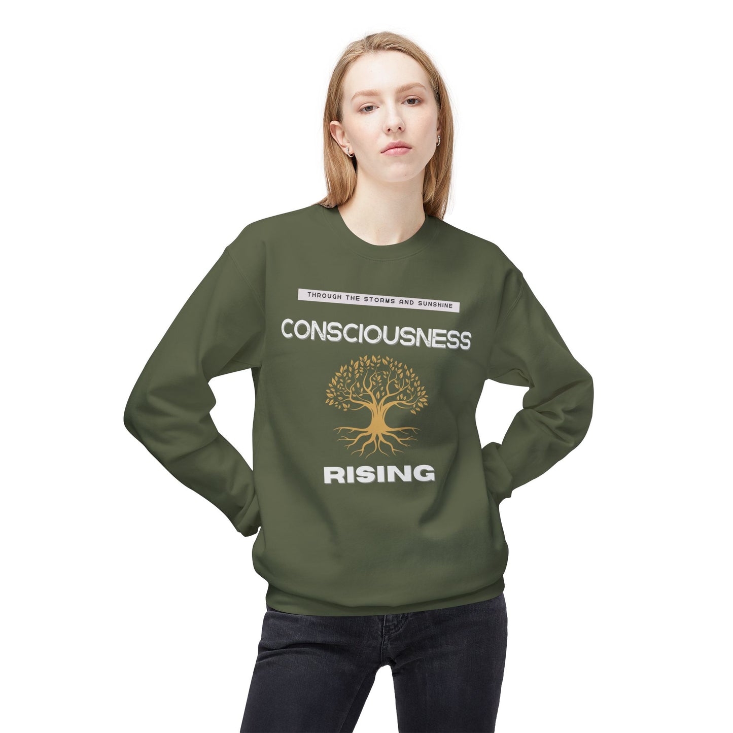 Consciousness Rising Unisex Garment-Dyed Sweatshirt – A Journey in Growth, Transformation, and Unity