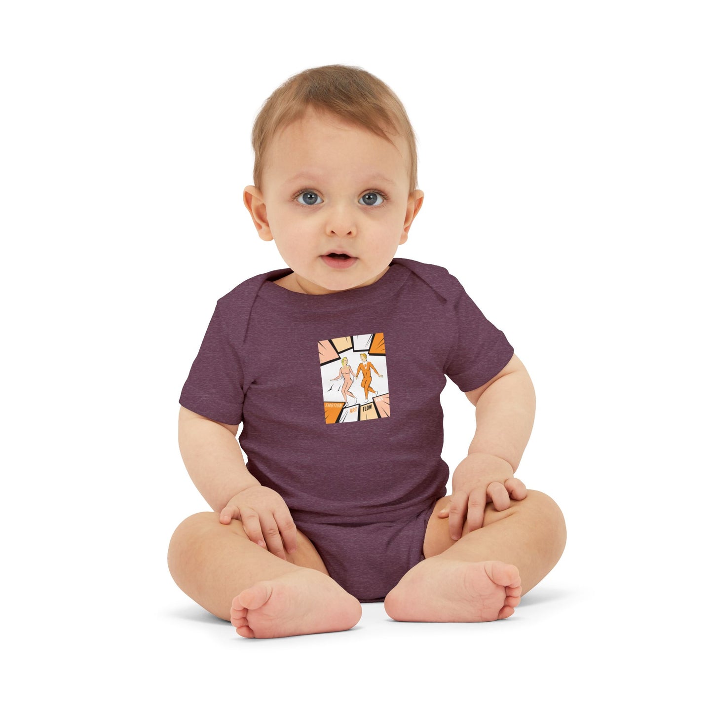 Infant One-Piece Bodysuit with Cute Sacral Chakra Super Hero Cartoon Fox Panel — Baby Gift & Everyday Wear