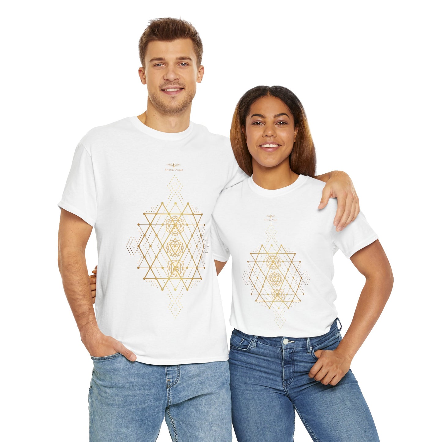 Sacred Geometry Chakra Unisex Heavy Cotton Tee