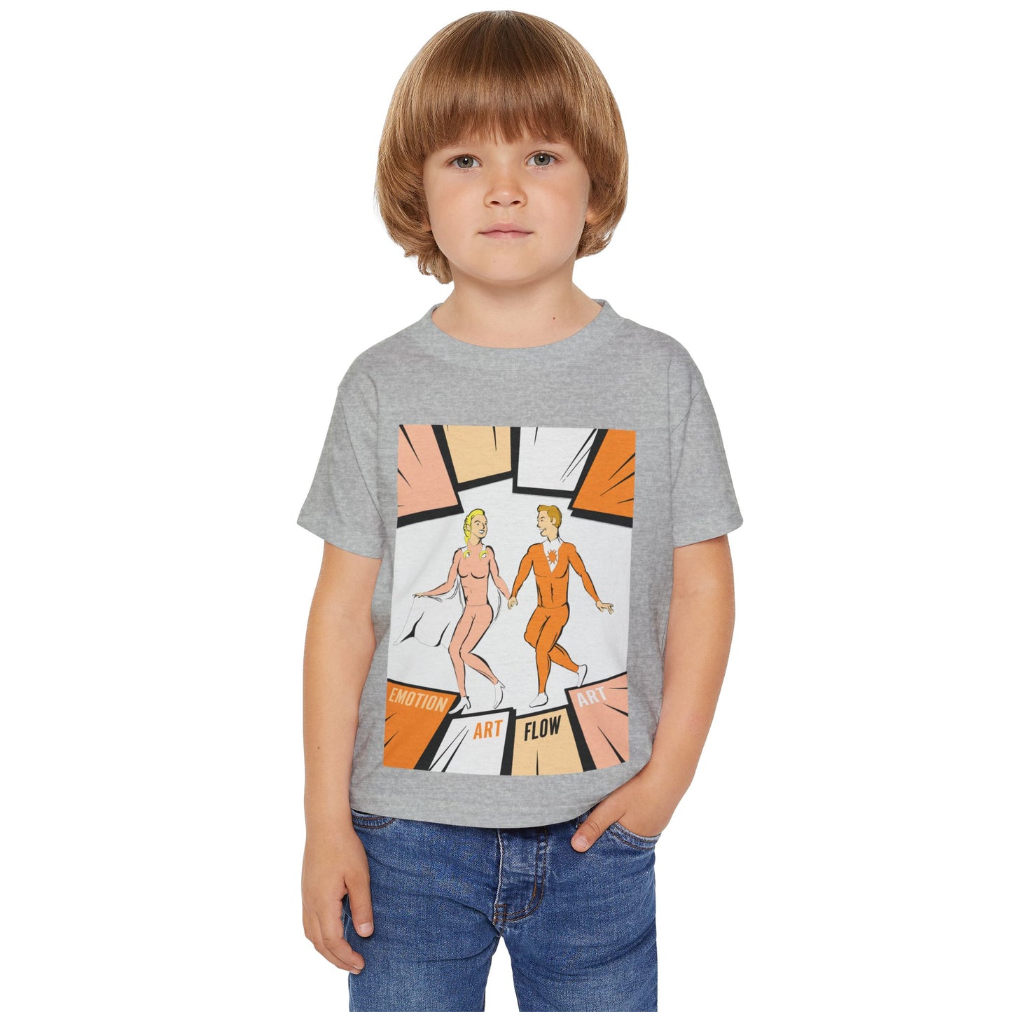 Toddler Super Hero Sacral Chakra 2 T-Shirt — Retro Dance Pop Art "Emotion Art Flow" Design