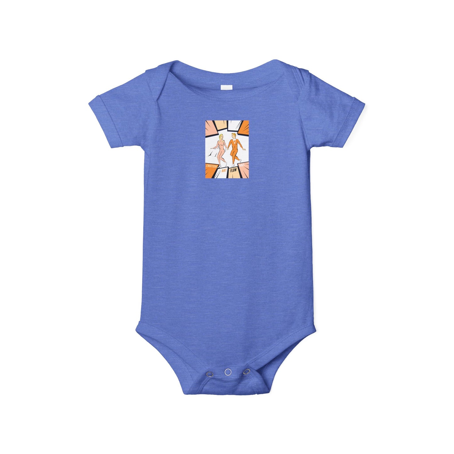 Infant One-Piece Bodysuit with Cute Sacral Chakra Super Hero Cartoon Fox Panel — Baby Gift & Everyday Wear