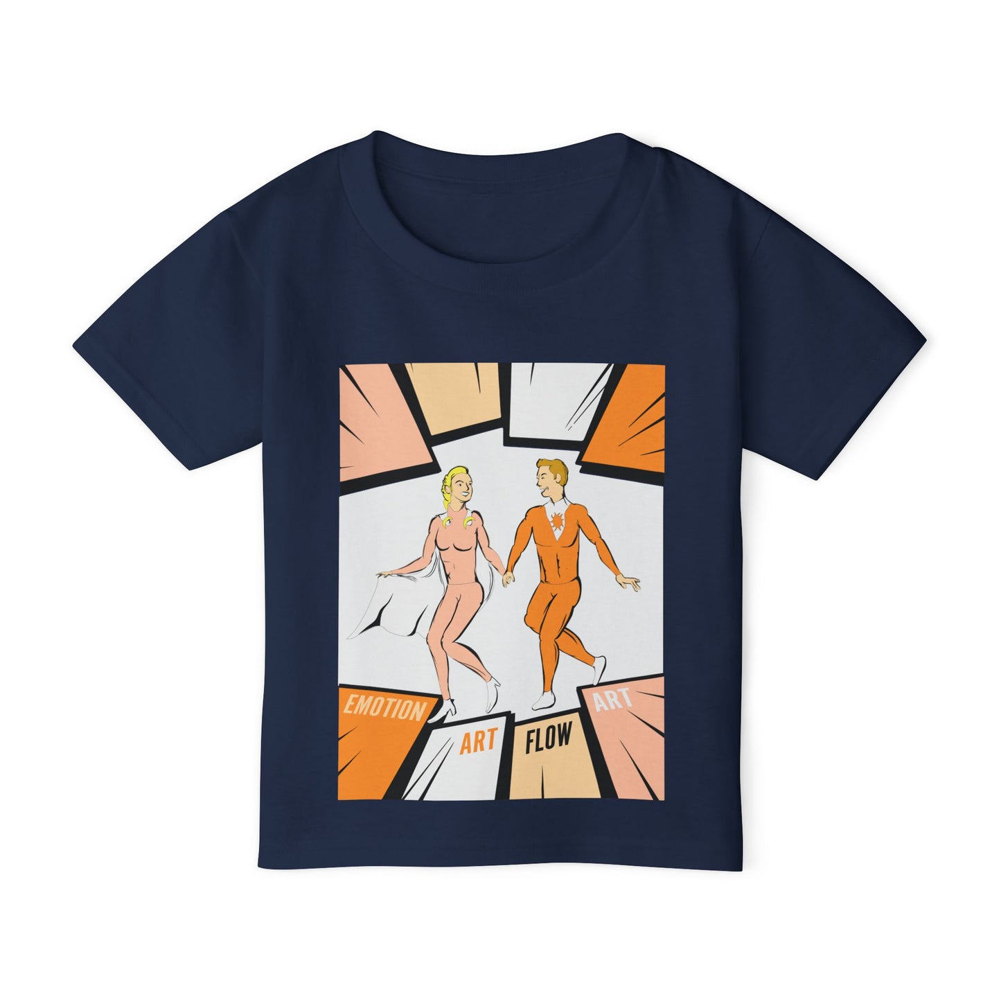 Toddler Super Hero Sacral Chakra 2 T-Shirt — Retro Dance Pop Art "Emotion Art Flow" Design