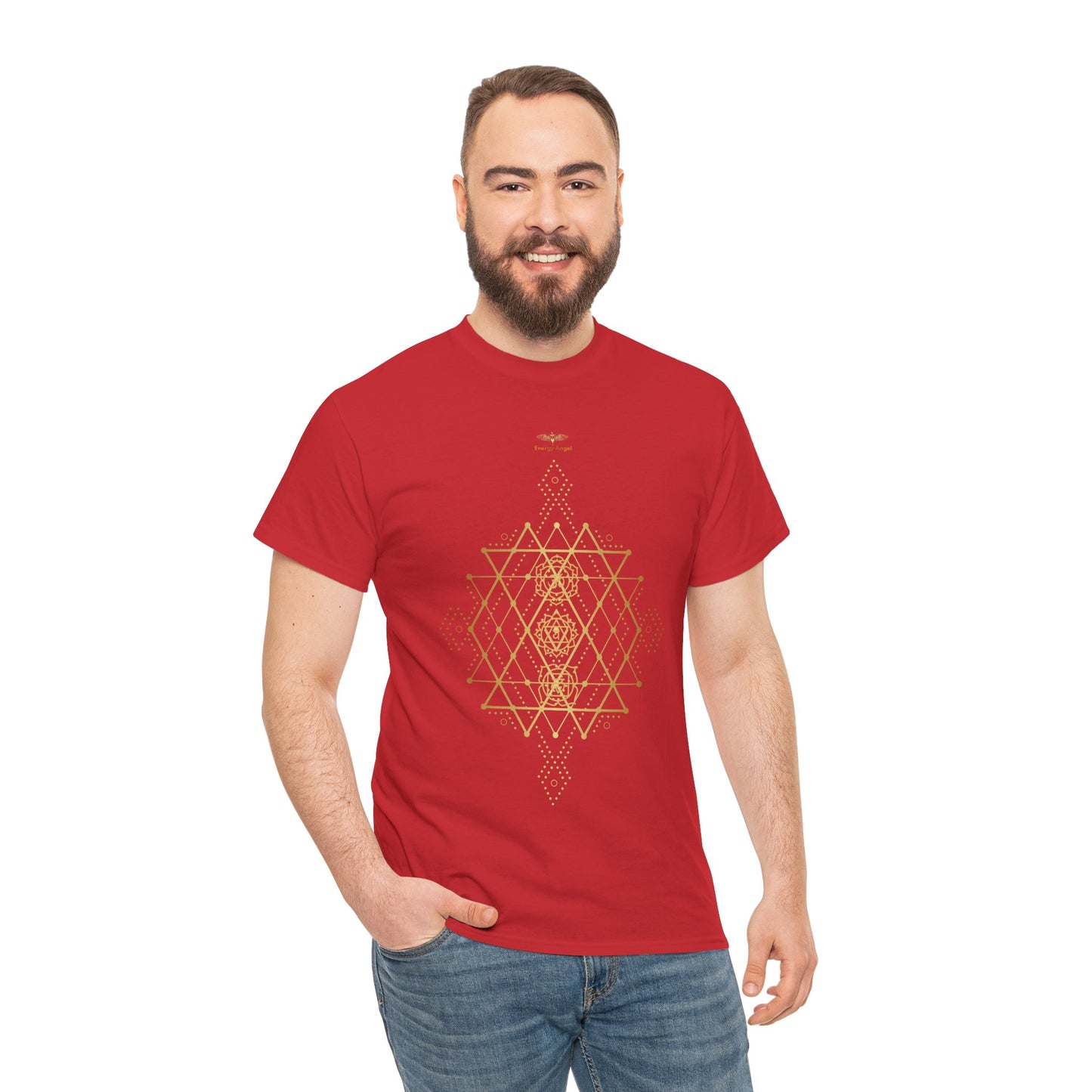 Sacred Geometry Chakra Unisex Heavy Cotton Tee