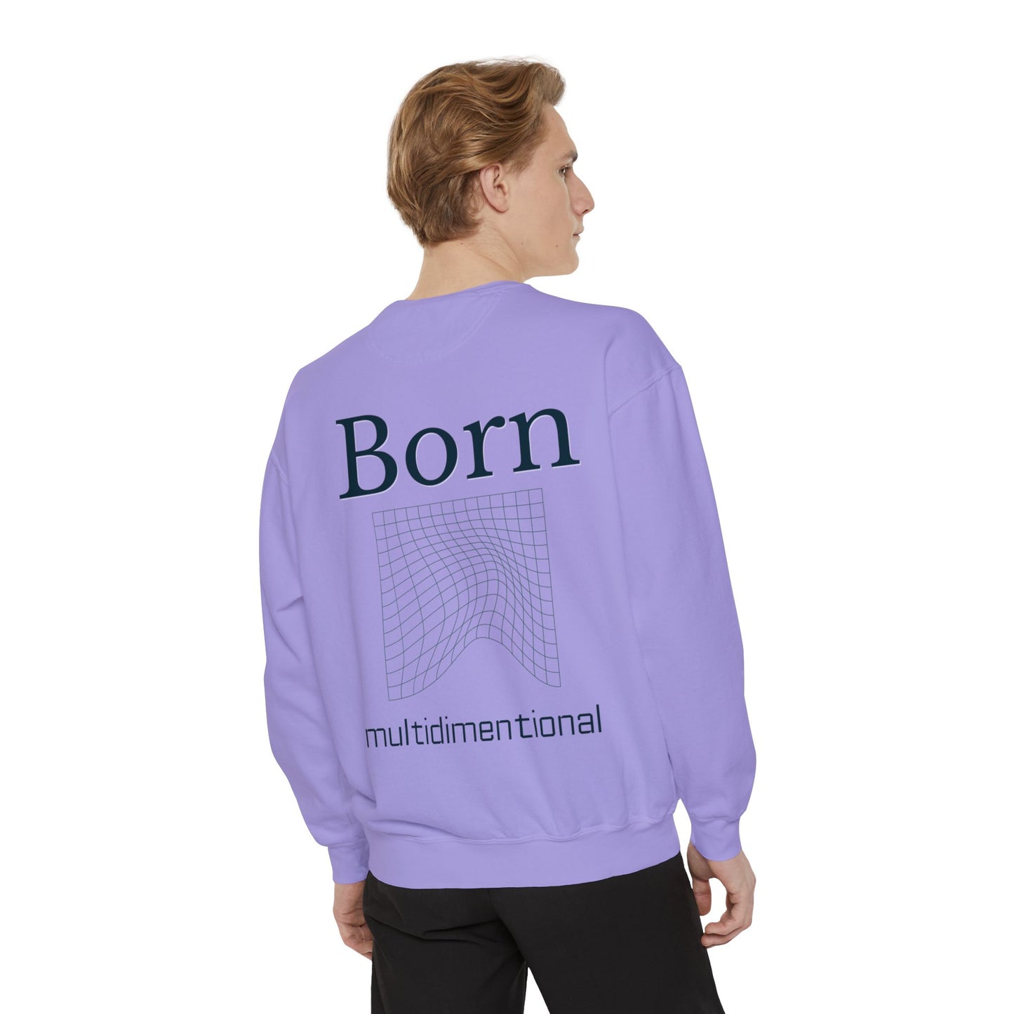 Conscious Rise: Garment-Dyed Sweatshirt with Blooming Tree Design