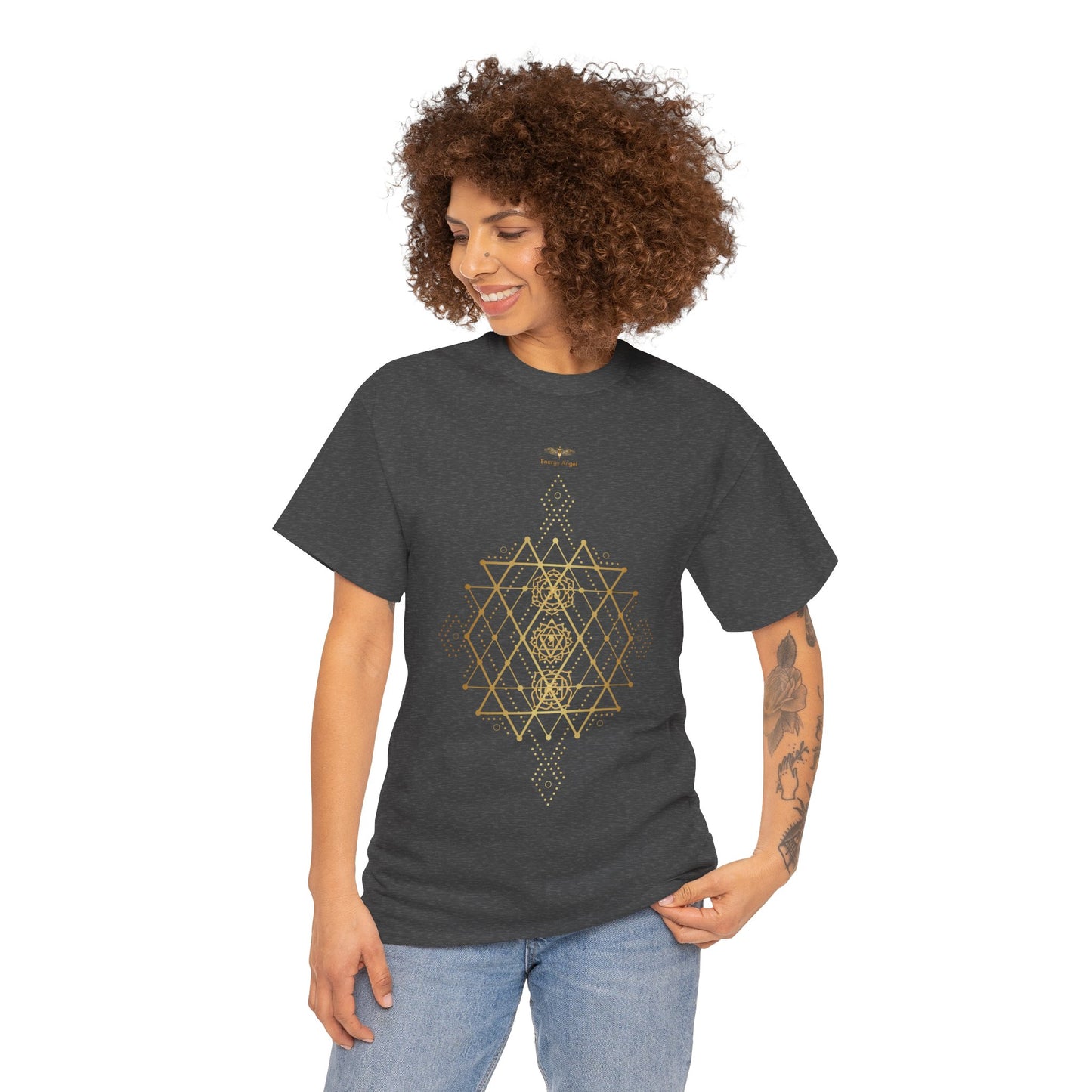 Sacred Geometry Chakra Unisex Heavy Cotton Tee