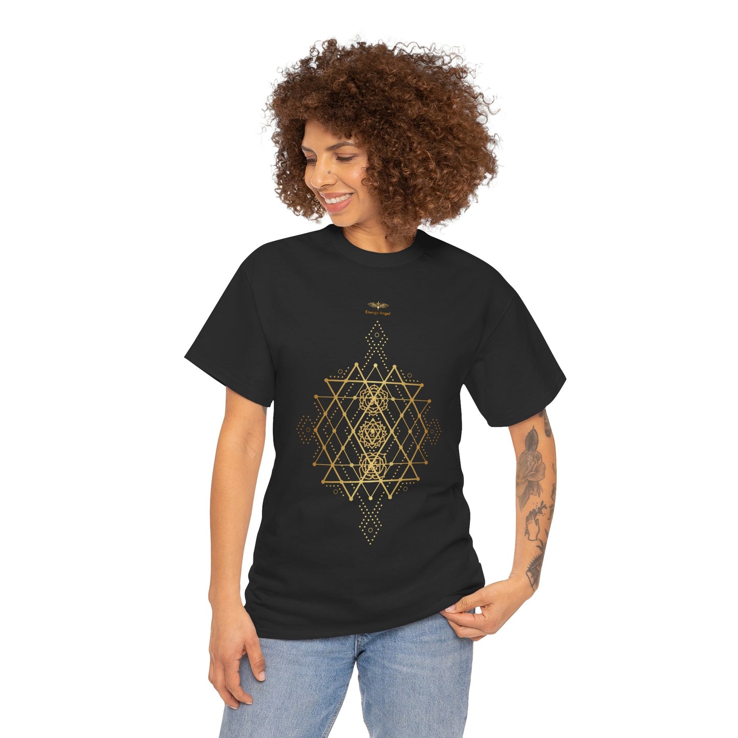 Sacred Geometry Chakra Unisex Heavy Cotton Tee