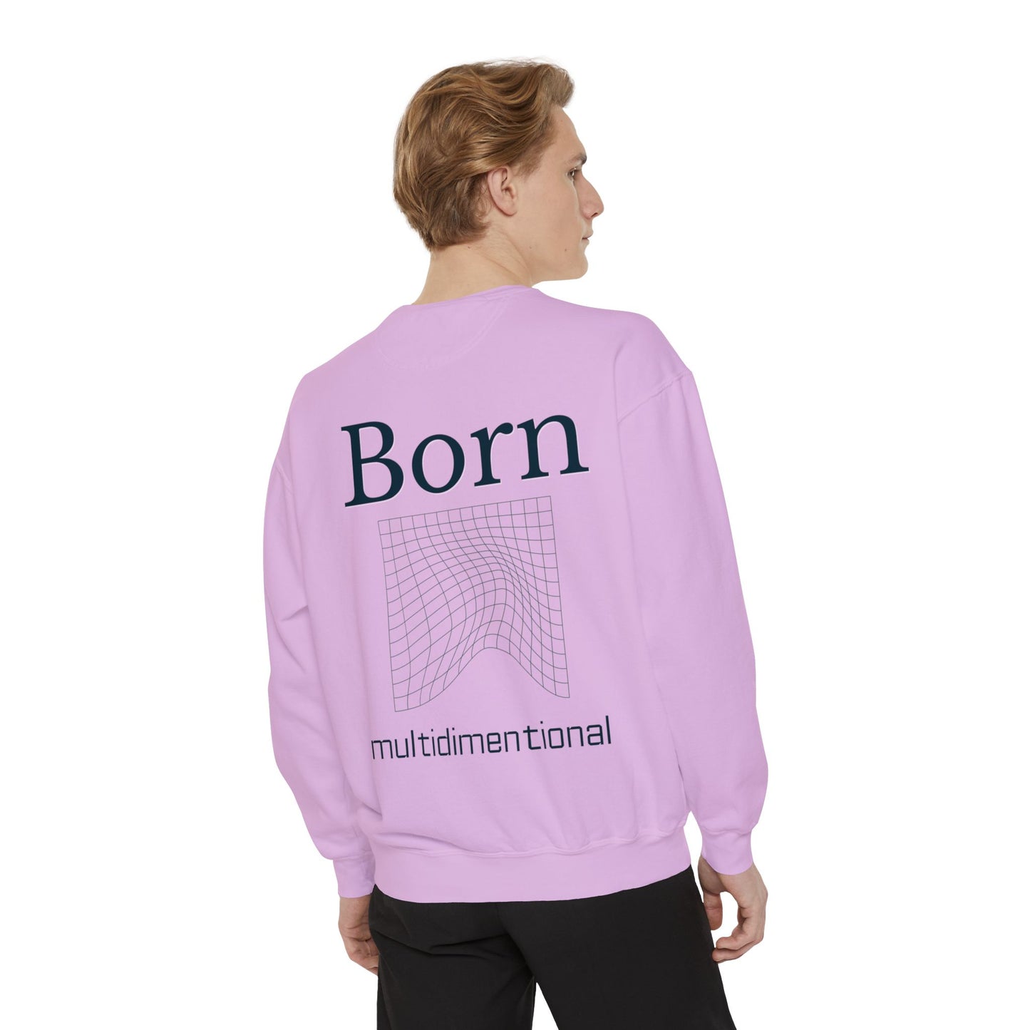 Conscious Rise: Garment-Dyed Sweatshirt with Blooming Tree Design