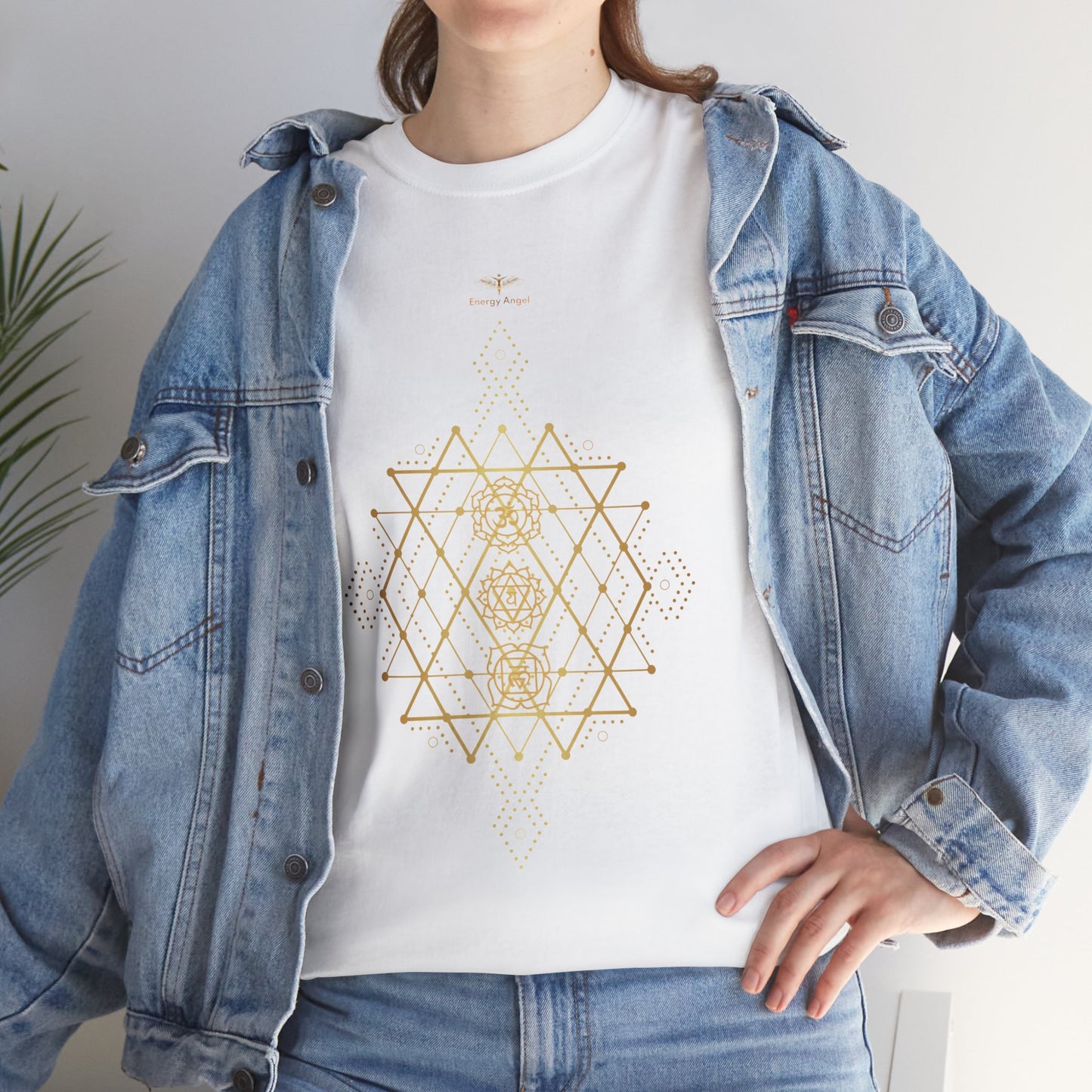 Sacred Geometry Chakra Unisex Heavy Cotton Tee