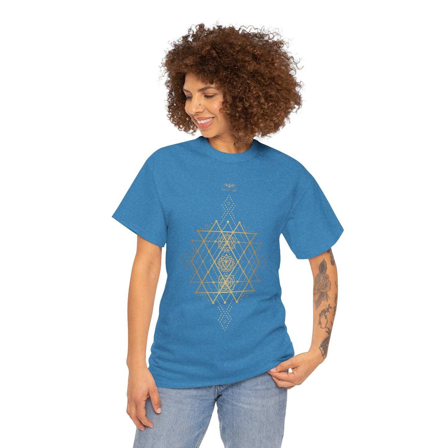 Sacred Geometry Chakra Unisex Heavy Cotton Tee