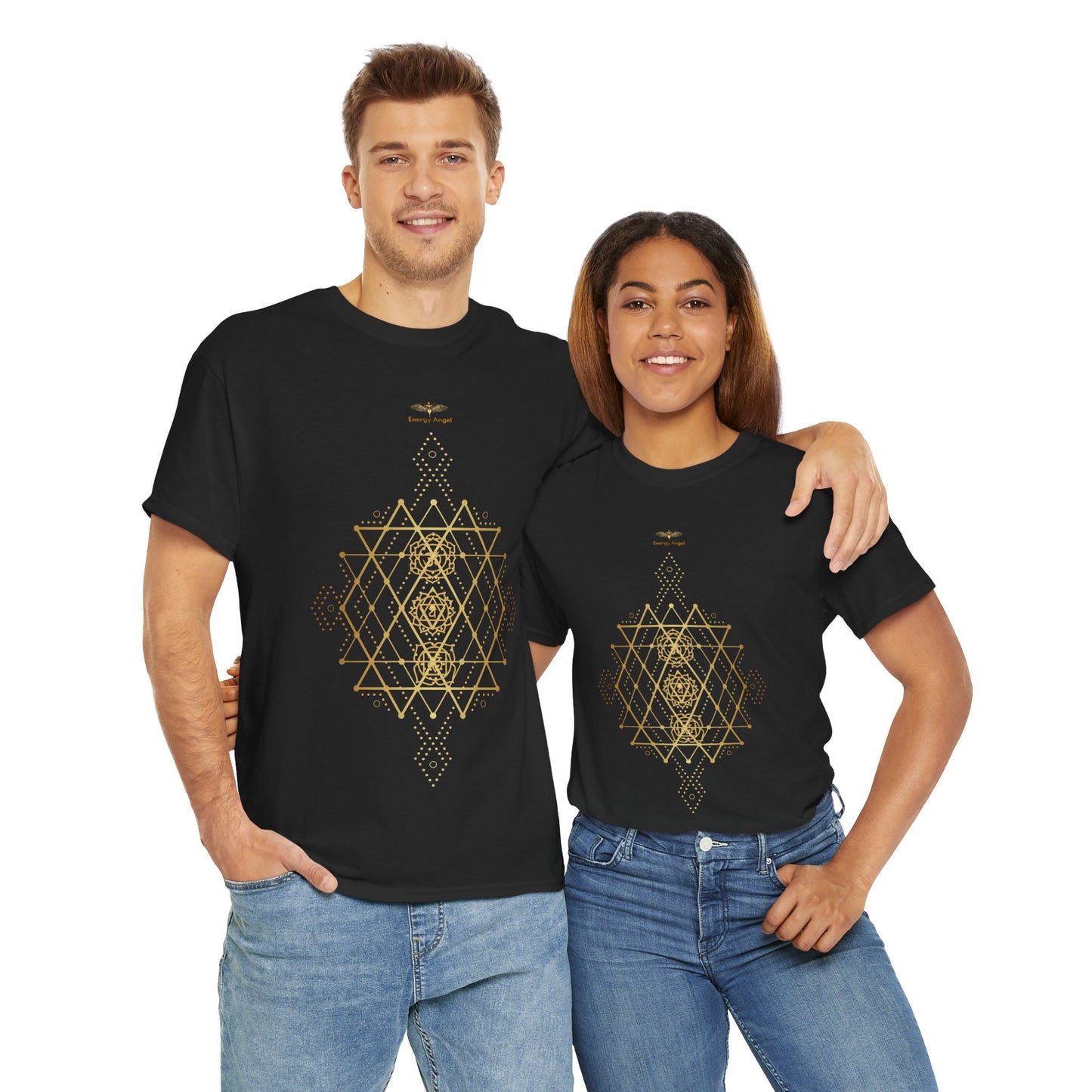 Sacred Geometry Chakra Unisex Heavy Cotton Tee