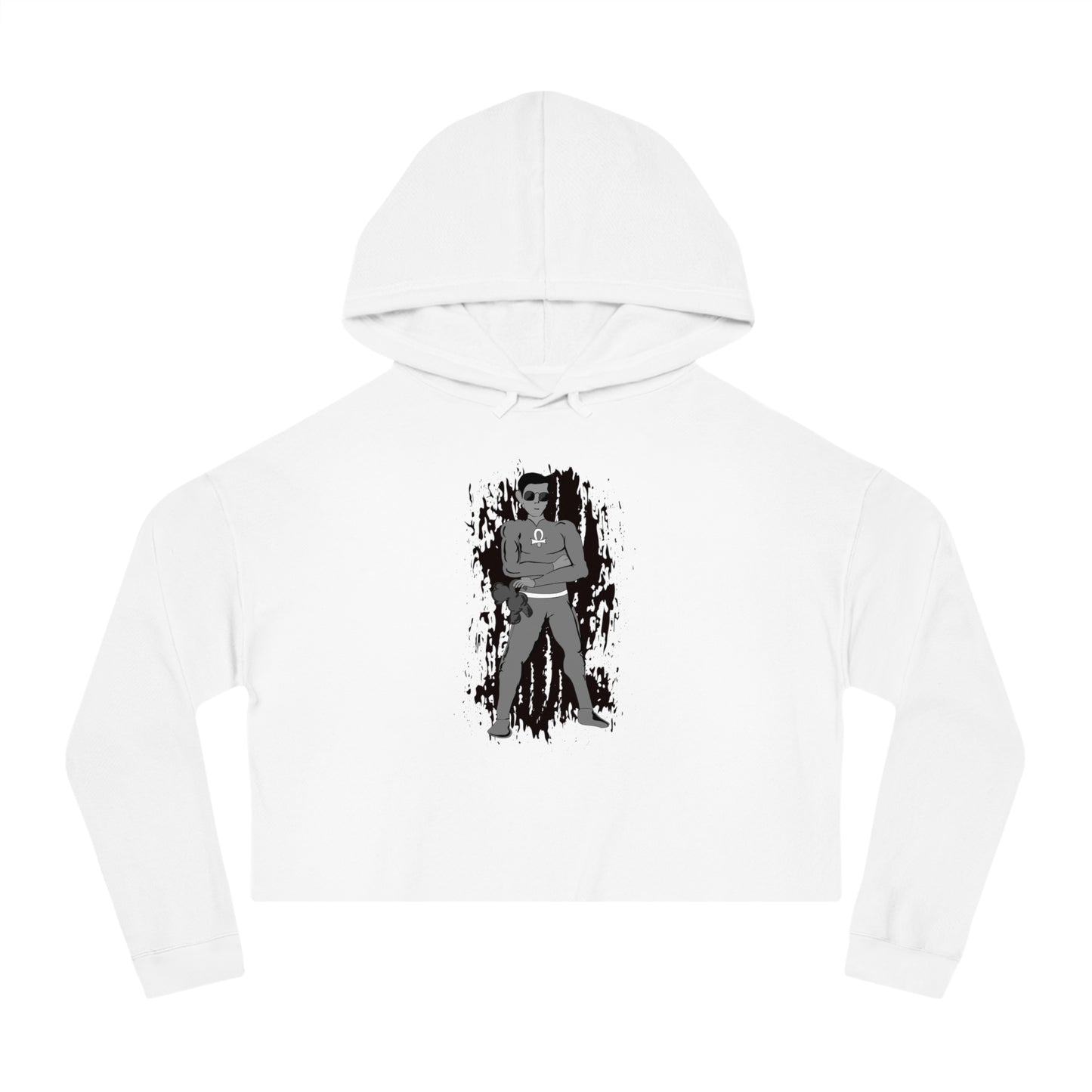 Cropped Hoodie Sacral Chakra Super Hero — Gothic Girl Silhouette Graphic