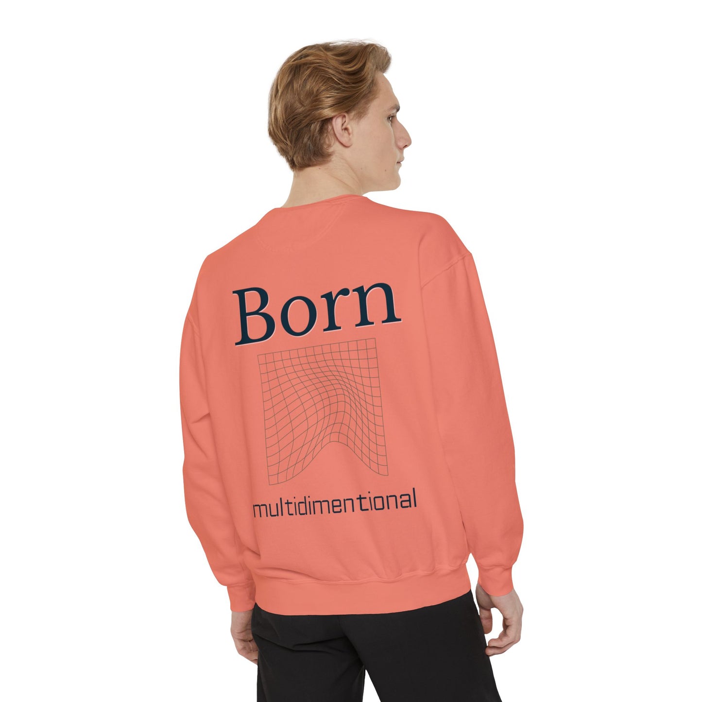 Conscious Rise: Garment-Dyed Sweatshirt with Blooming Tree Design