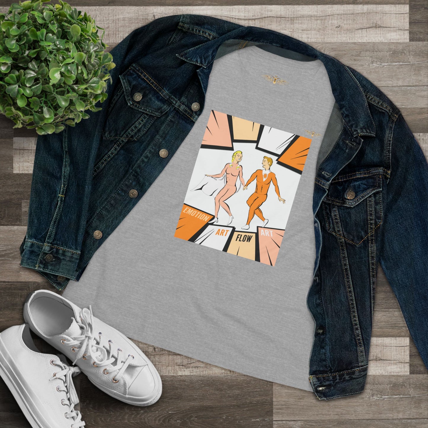 Solara & Rivo Women's Sacral Chakra Tee — "Art. Emotion. Flow." Lightweight Vintage Design