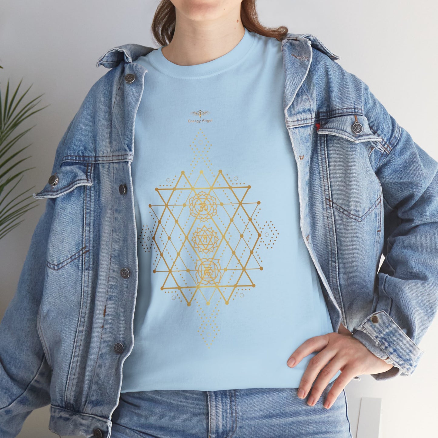 Sacred Geometry Chakra Unisex Heavy Cotton Tee