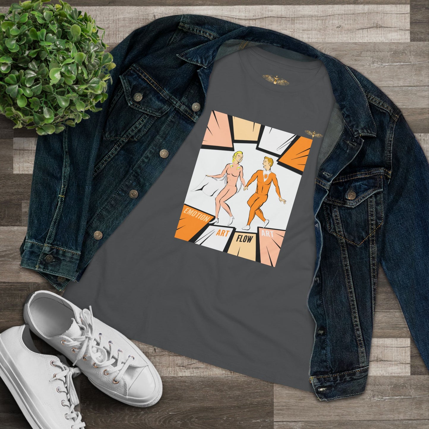 Solara & Rivo Women's Sacral Chakra Tee — "Art. Emotion. Flow." Lightweight Vintage Design