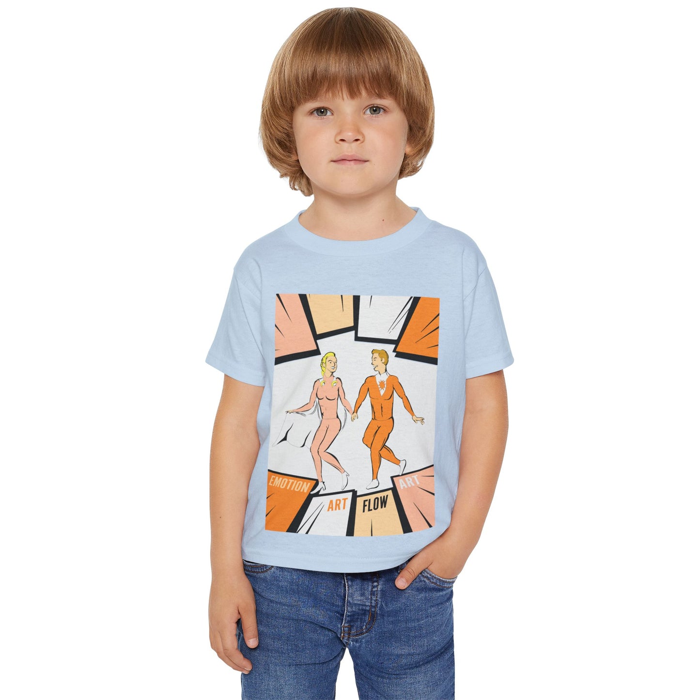 Toddler Super Hero Sacral Chakra 2 T-Shirt — Retro Dance Pop Art "Emotion Art Flow" Design