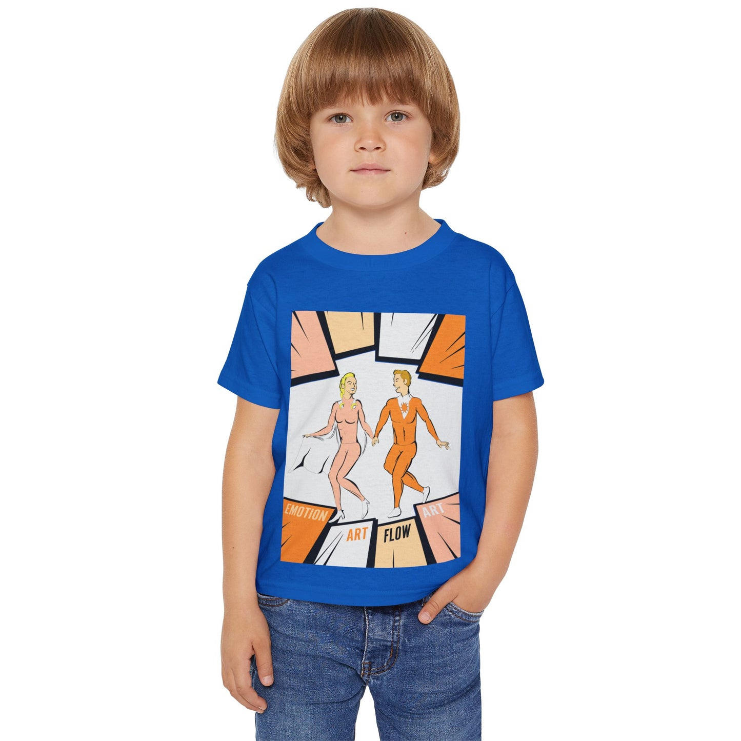 Toddler Super Hero Sacral Chakra 2 T-Shirt — Retro Dance Pop Art "Emotion Art Flow" Design