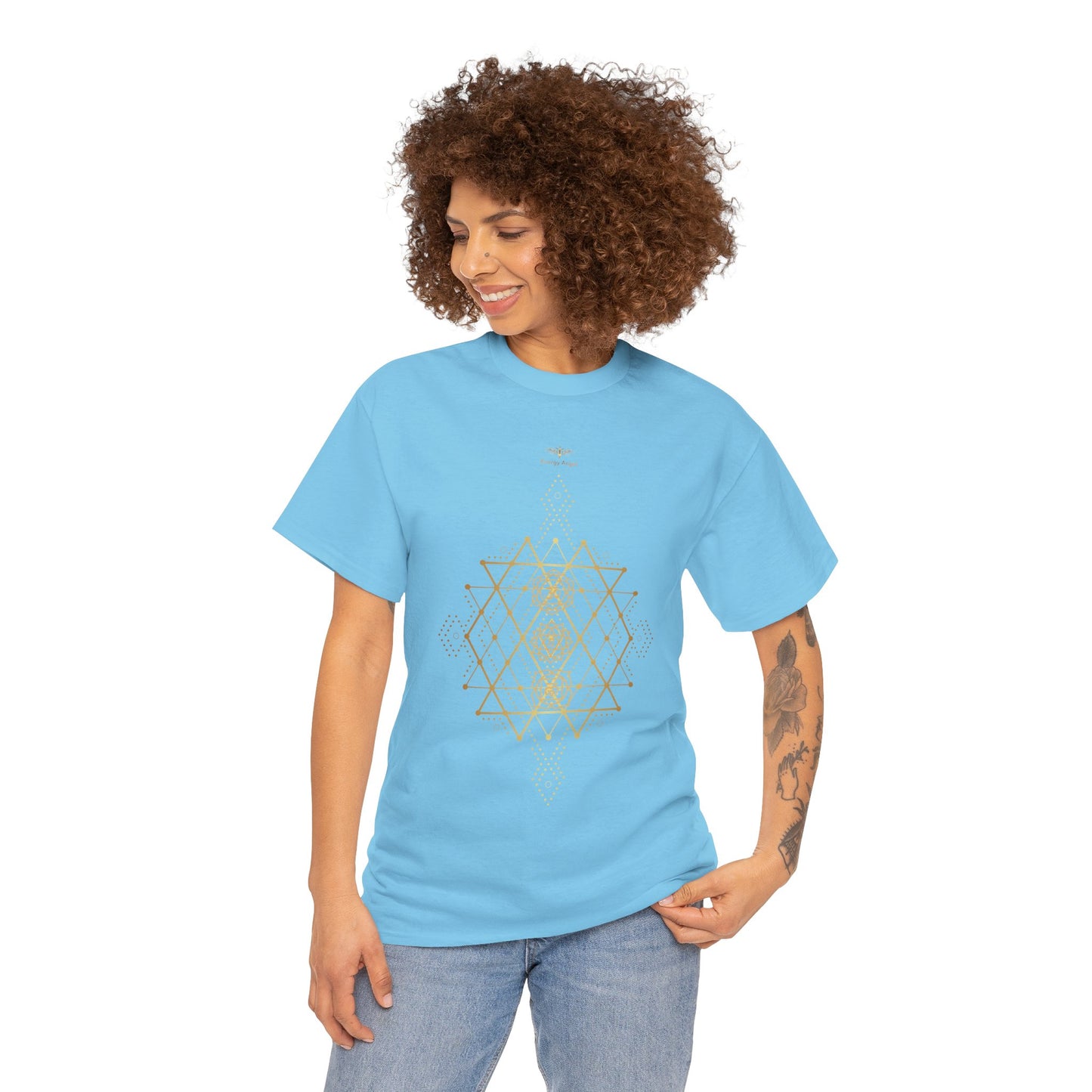 Sacred Geometry Chakra Unisex Heavy Cotton Tee