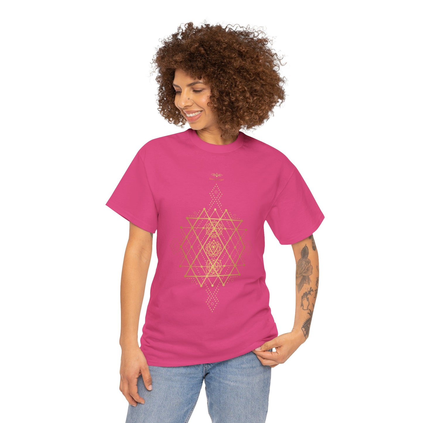 Sacred Geometry Chakra Unisex Heavy Cotton Tee