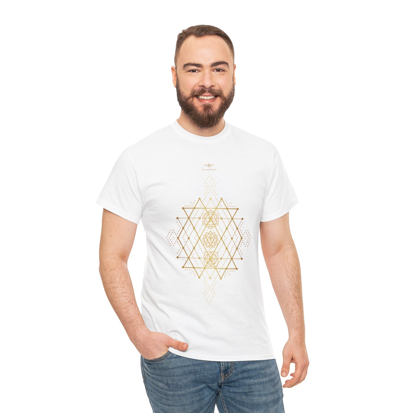 Sacred Geometry Chakra Unisex Heavy Cotton Tee