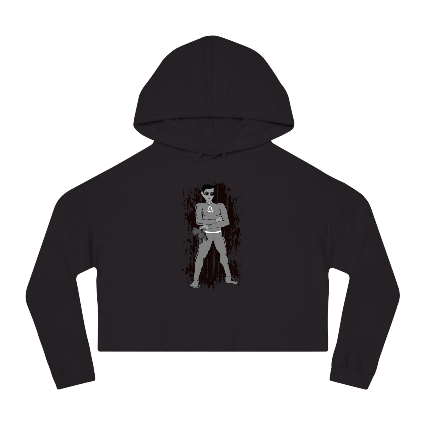 Cropped Hoodie Sacral Chakra Super Hero — Gothic Girl Silhouette Graphic