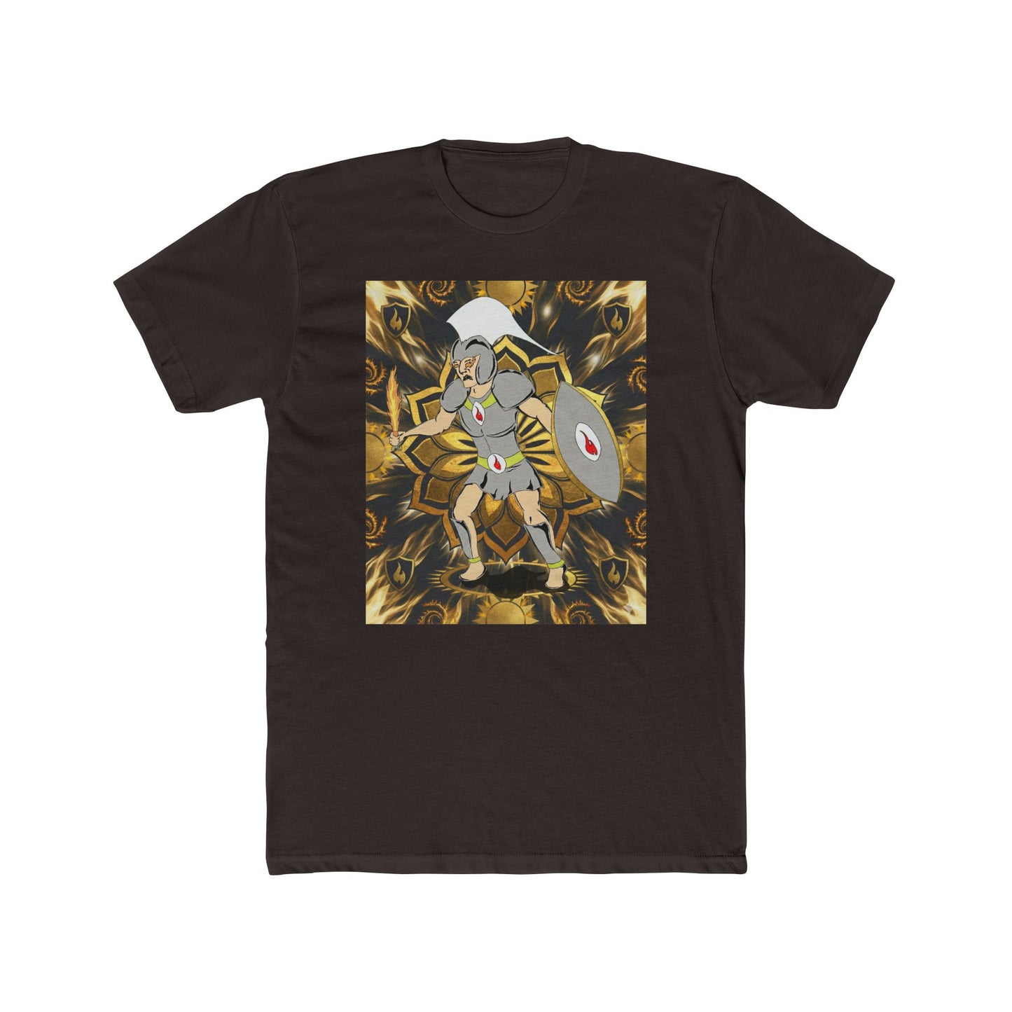 Mythic Warrior Third Chakra Super Hero Chakra 3 Graphic Tee — Shield & Spear Fantasy T-Shirt