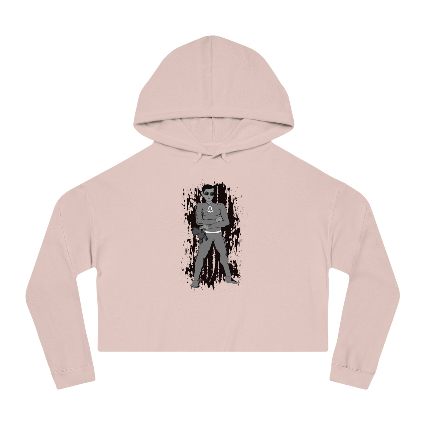 Cropped Hoodie Sacral Chakra Super Hero — Gothic Girl Silhouette Graphic