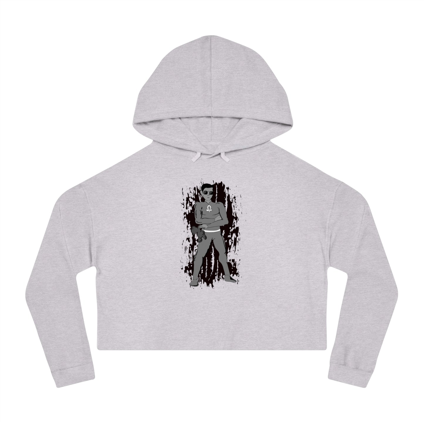 Cropped Hoodie Sacral Chakra Super Hero — Gothic Girl Silhouette Graphic