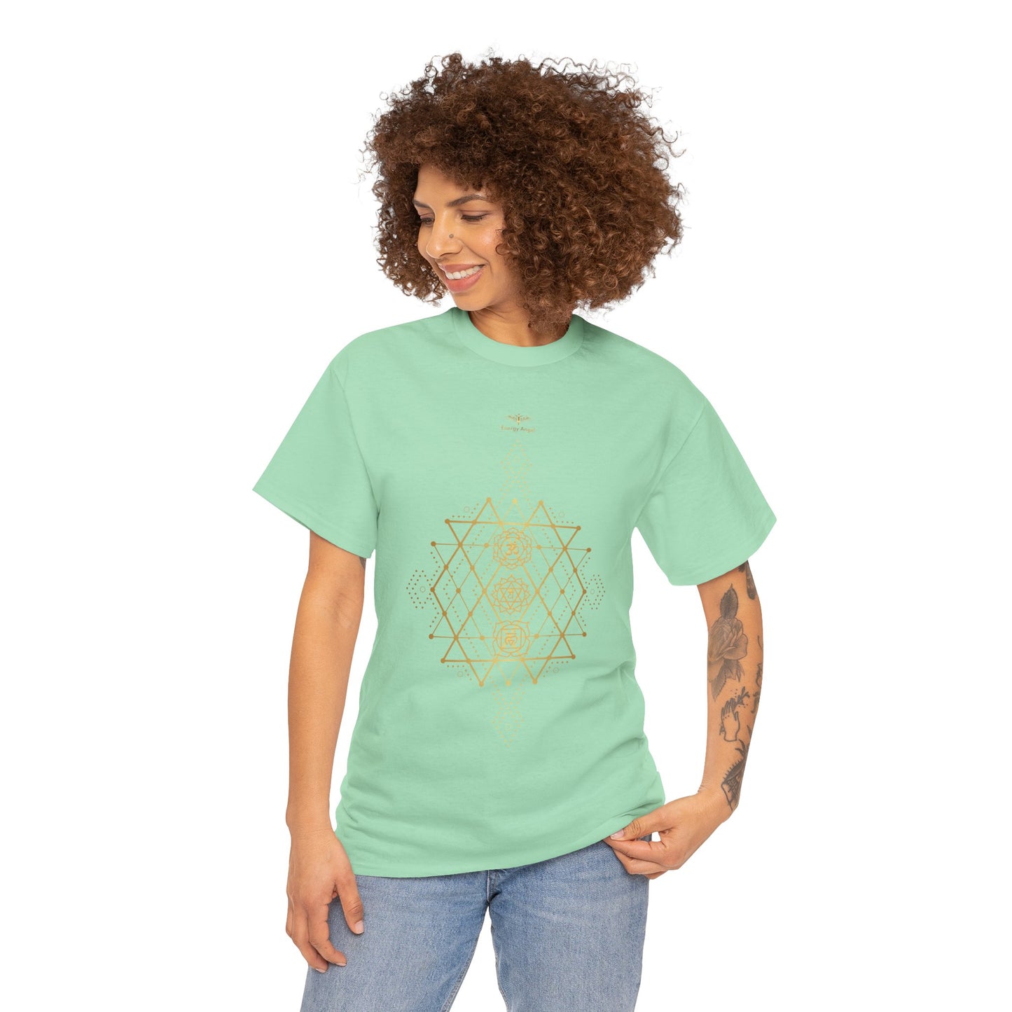Sacred Geometry Chakra Unisex Heavy Cotton Tee