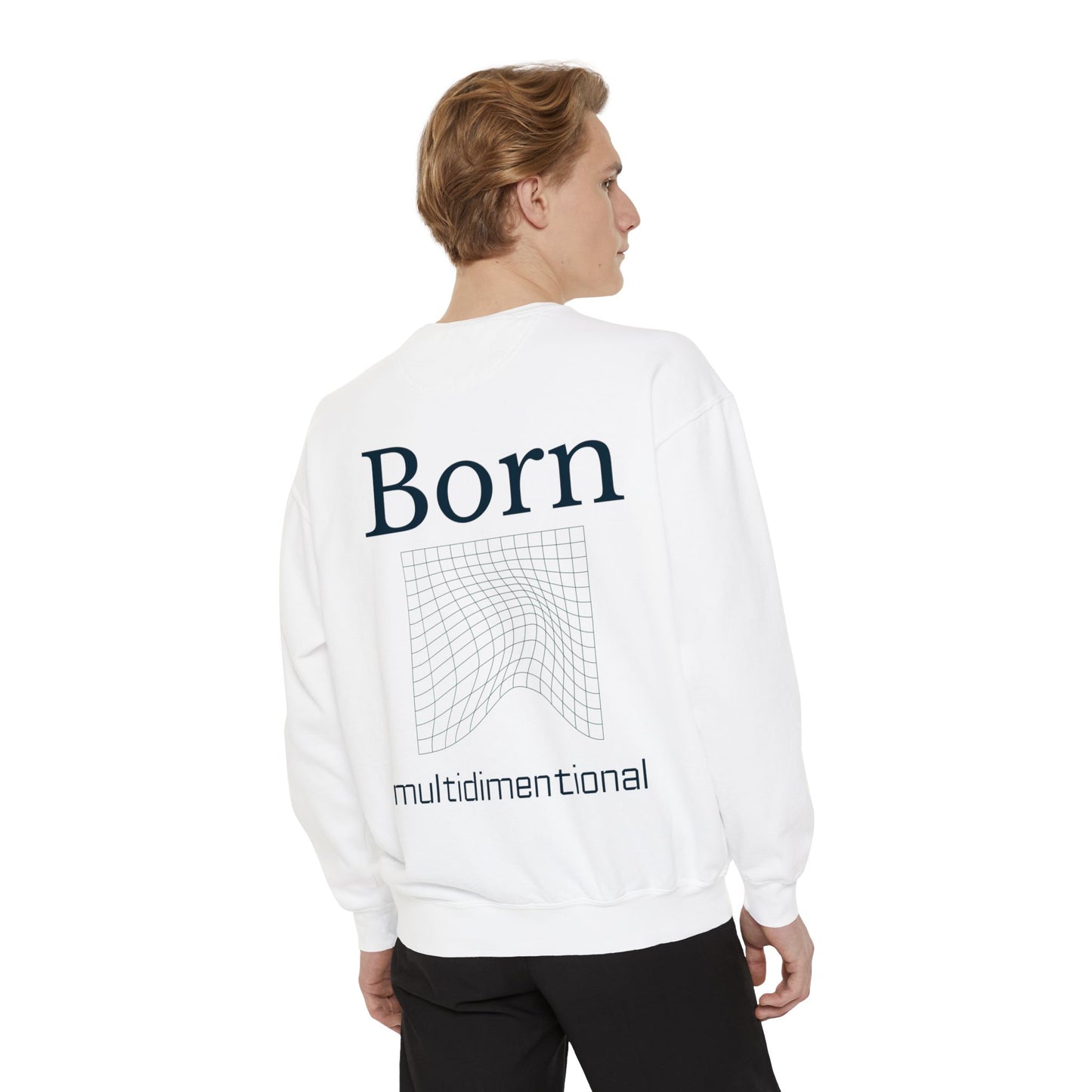 Conscious Rise: Garment-Dyed Sweatshirt with Blooming Tree Design