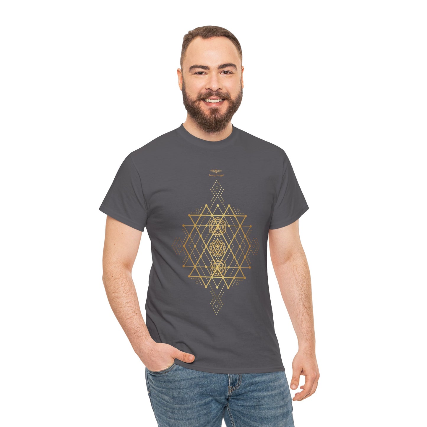 Sacred Geometry Chakra Unisex Heavy Cotton Tee