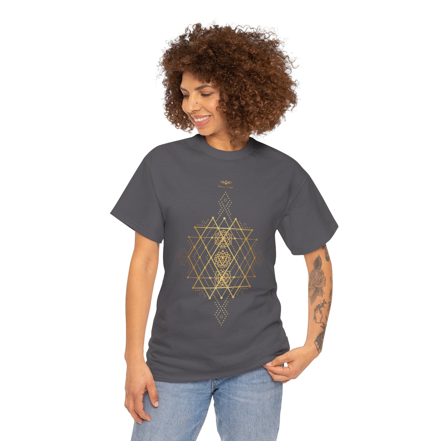 Sacred Geometry Chakra Unisex Heavy Cotton Tee