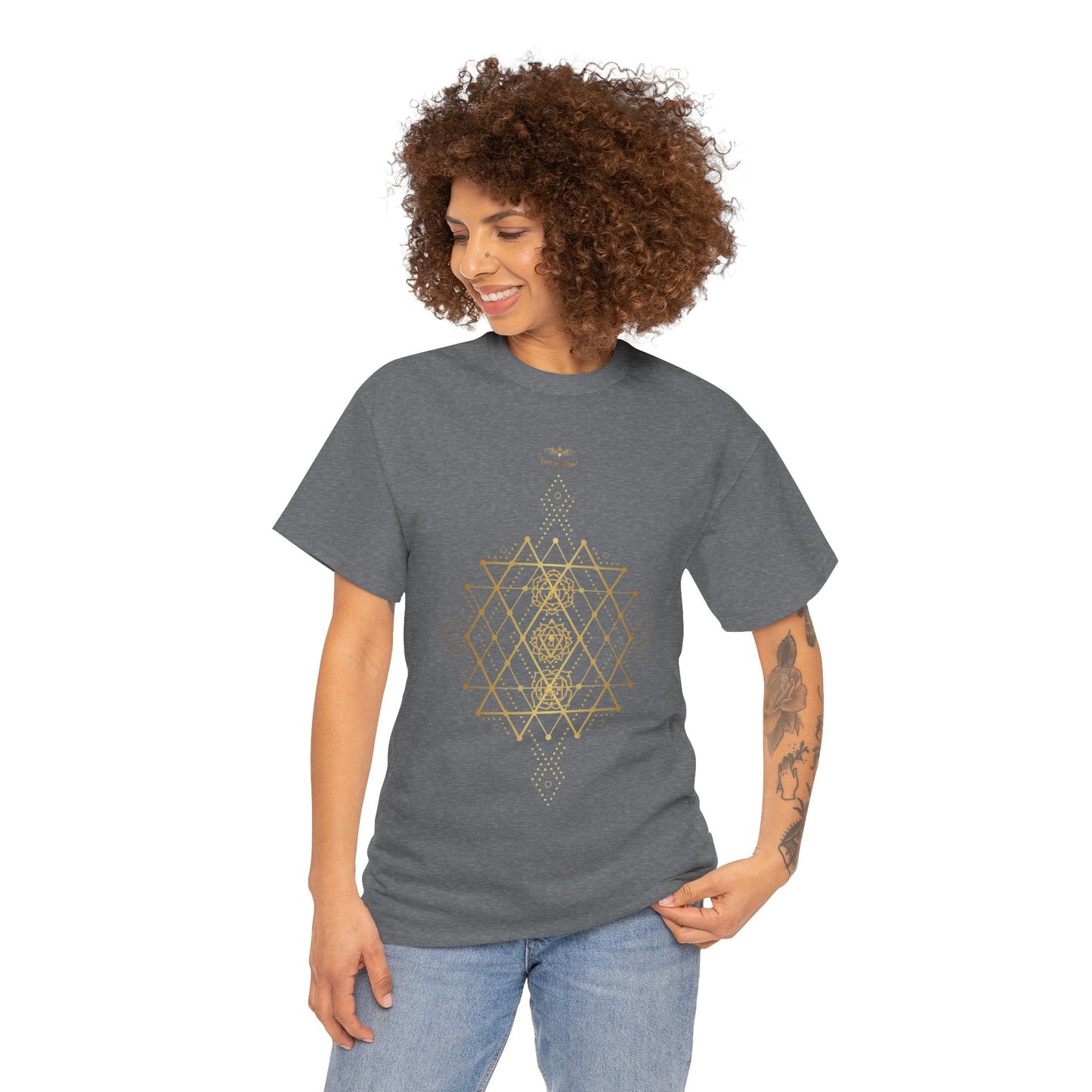 Sacred Geometry Chakra Unisex Heavy Cotton Tee