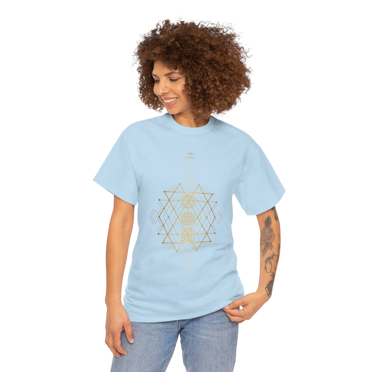 Sacred Geometry Chakra Unisex Heavy Cotton Tee