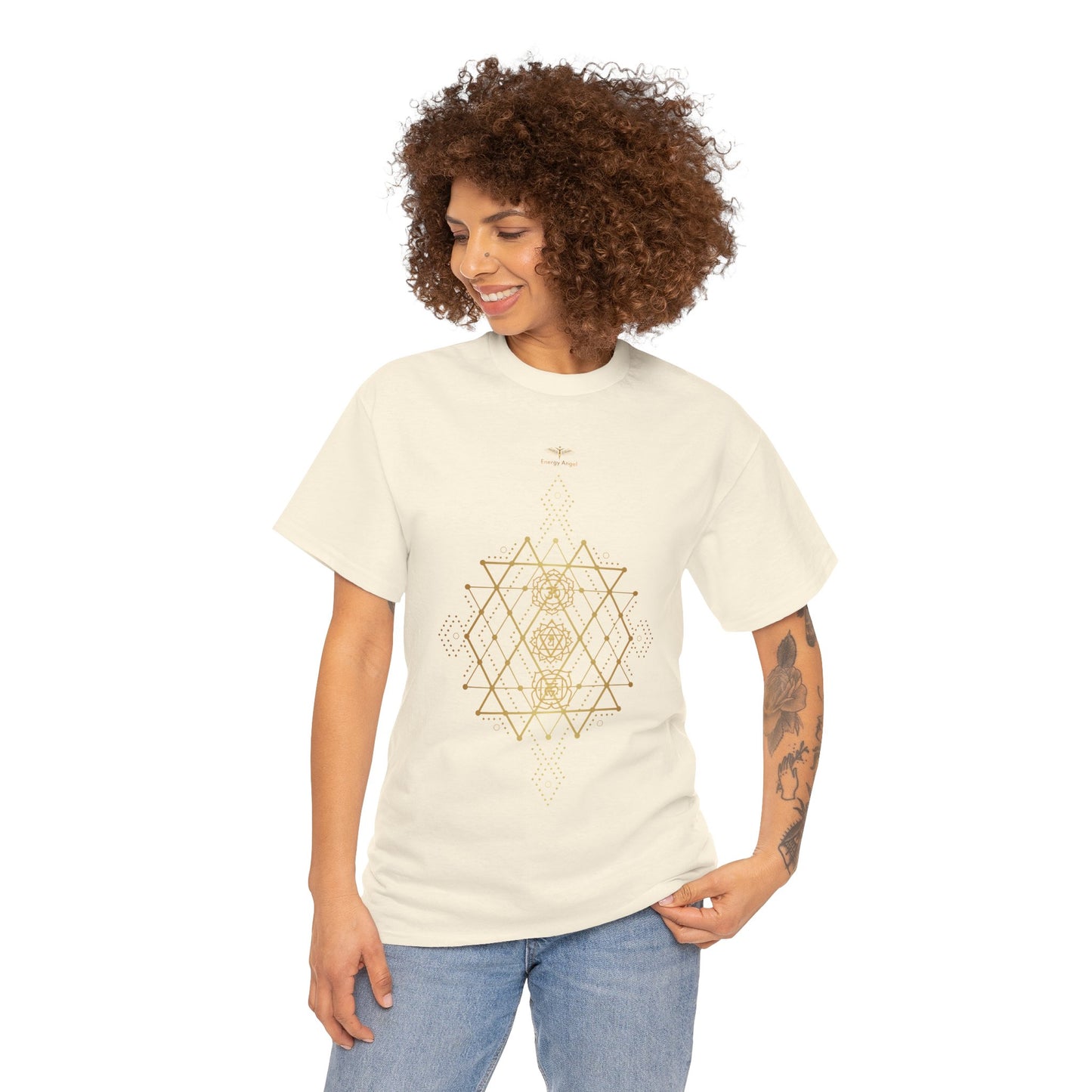 Sacred Geometry Chakra Unisex Heavy Cotton Tee