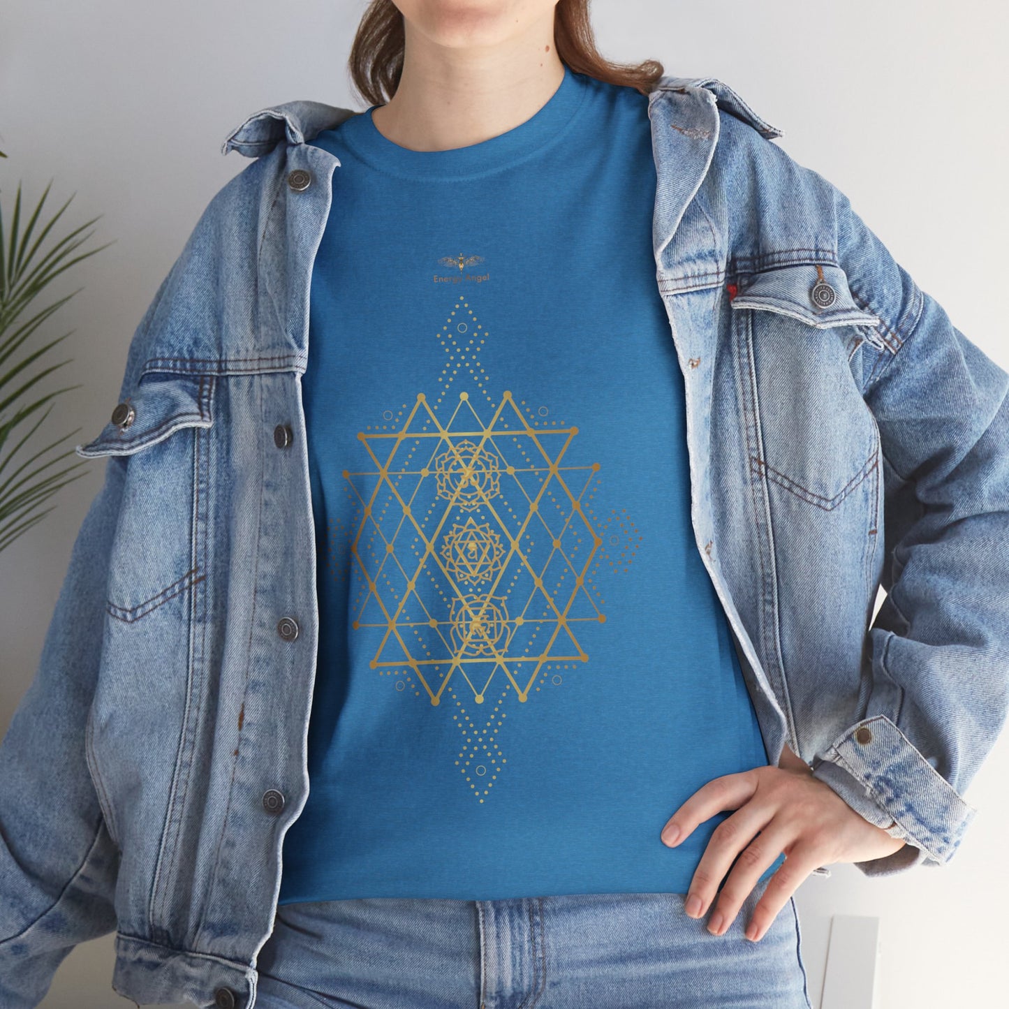 Sacred Geometry Chakra Unisex Heavy Cotton Tee