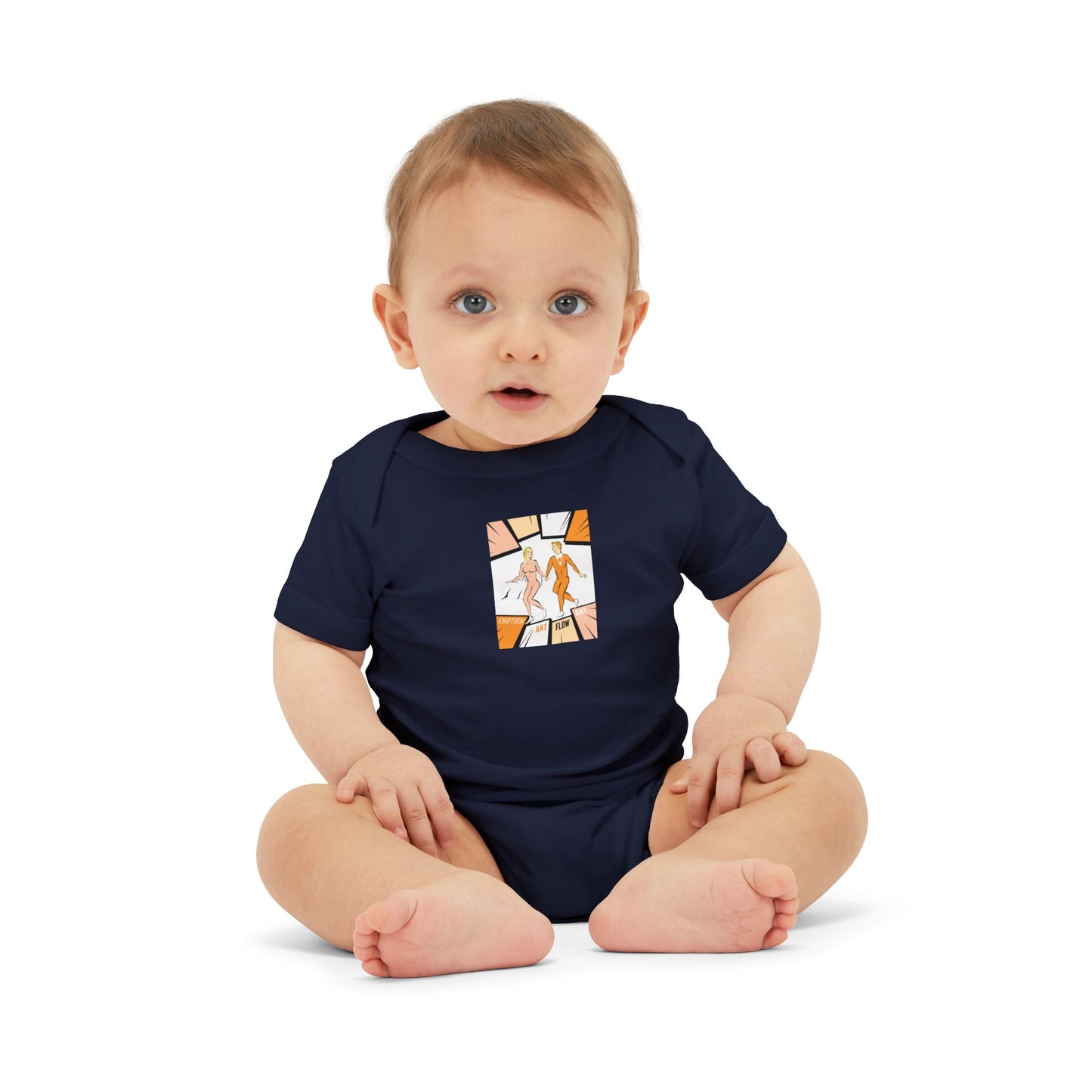 Solara & Rivo Infant Sacral Chakra Bodysuit — "Emotion. Art. Flow." Organic Cotton One-Piece