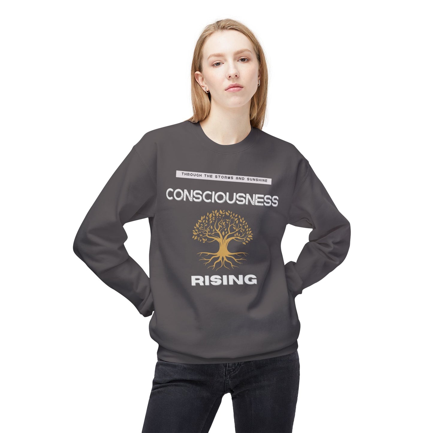 Consciousness Rising Unisex Garment-Dyed Sweatshirt – A Journey in Growth, Transformation, and Unity
