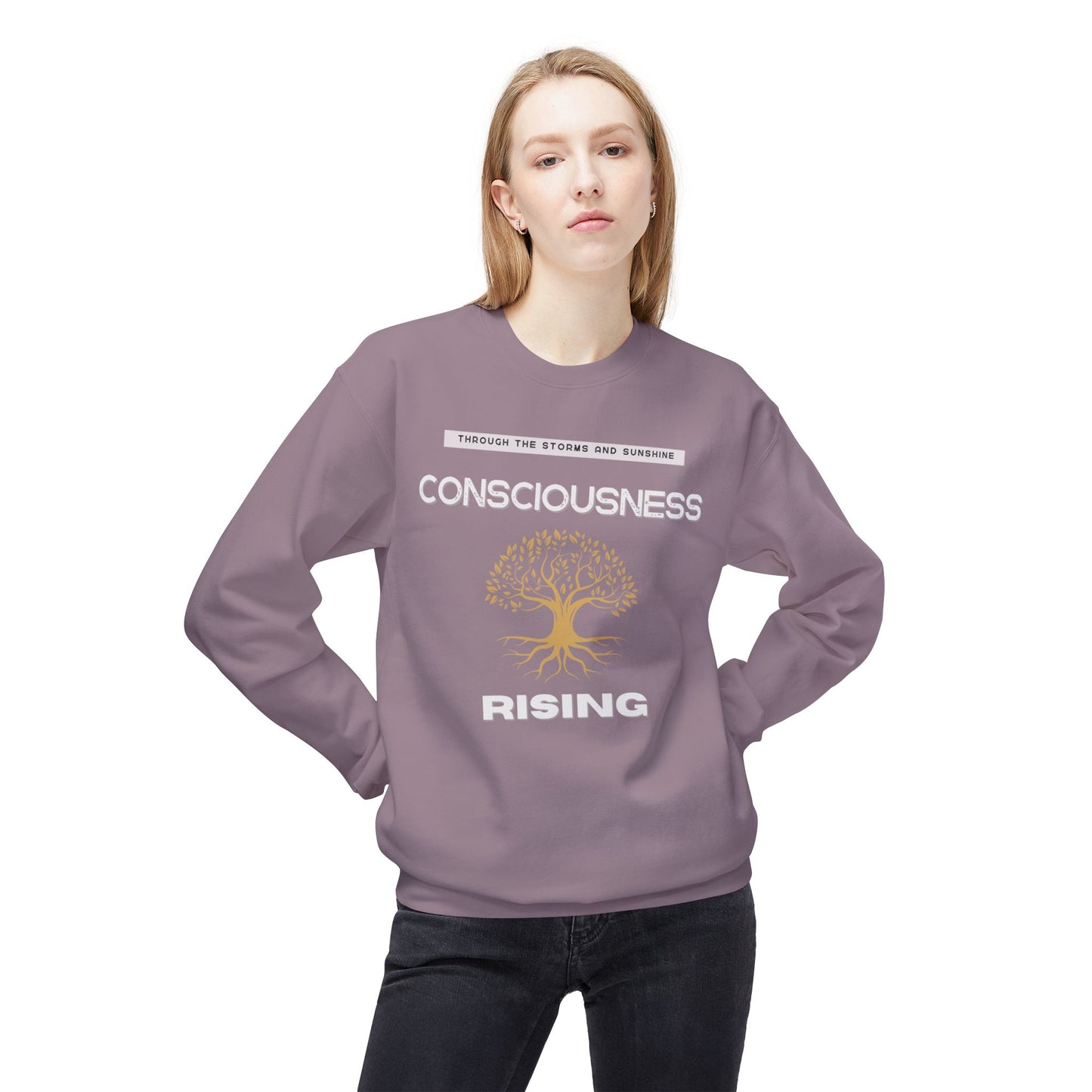 Consciousness Rising Unisex Garment-Dyed Sweatshirt – A Journey in Growth, Transformation, and Unity