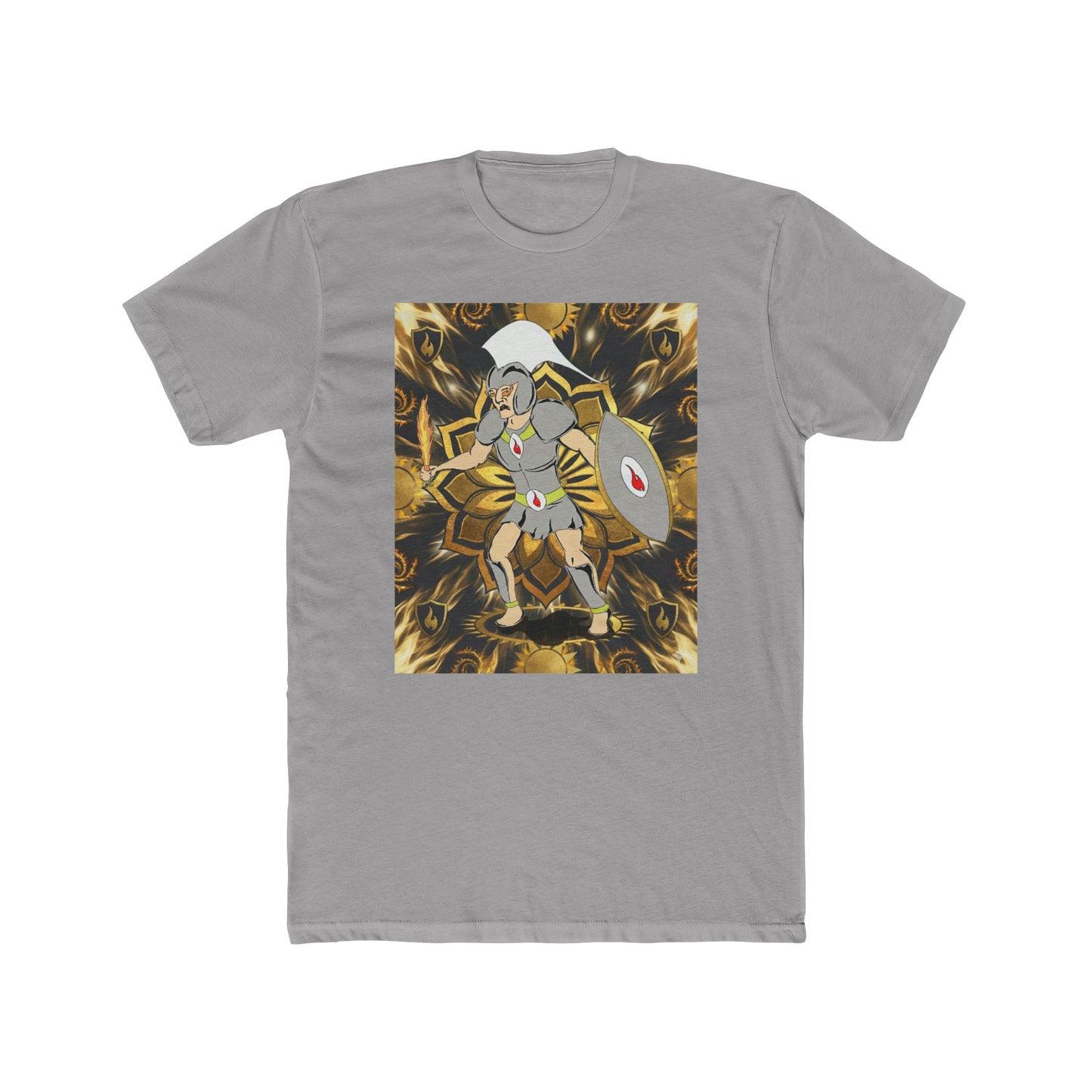 Mythic Warrior Third Chakra Super Hero Chakra 3 Graphic Tee — Shield & Spear Fantasy T-Shirt