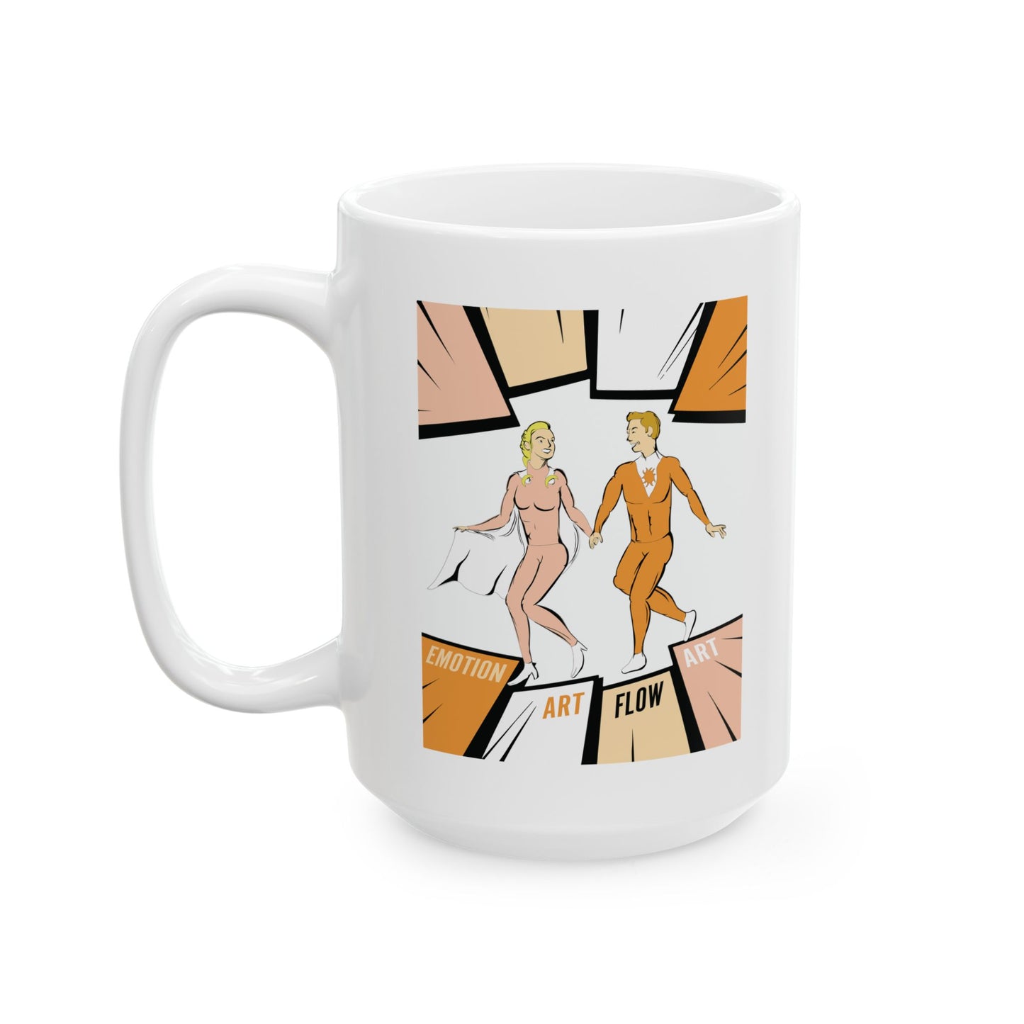 Solara & Rivo — Creative Flow Ceramic Mug | Sacral Chakra Edition • Retro Energy Design (11oz & 15oz)