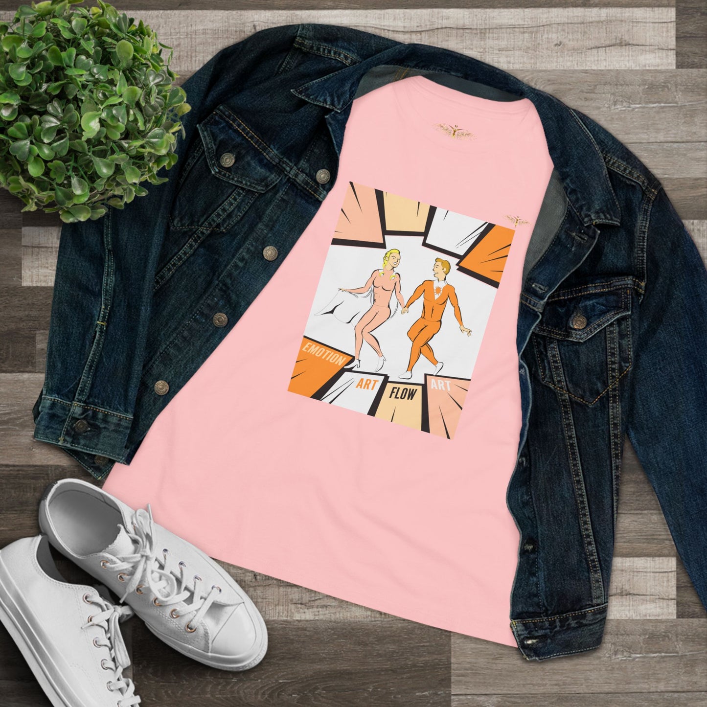 Solara & Rivo Women's Sacral Chakra Tee — "Art. Emotion. Flow." Lightweight Vintage Design