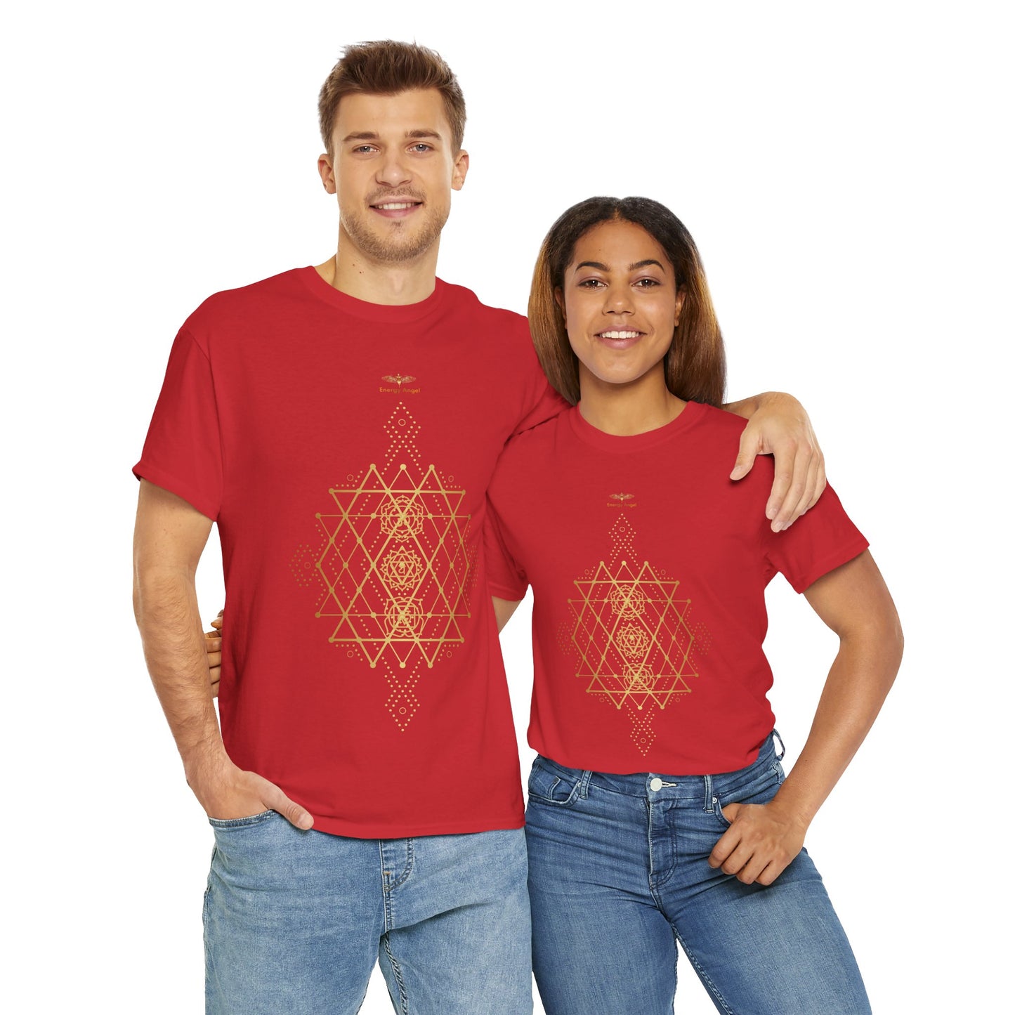 Sacred Geometry Chakra Unisex Heavy Cotton Tee