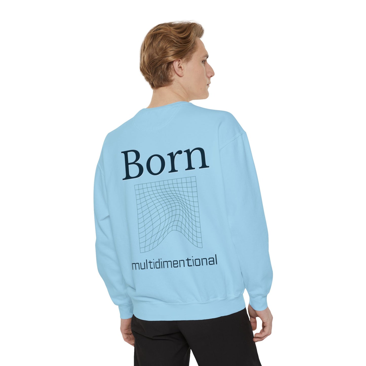 Conscious Rise: Garment-Dyed Sweatshirt with Blooming Tree Design