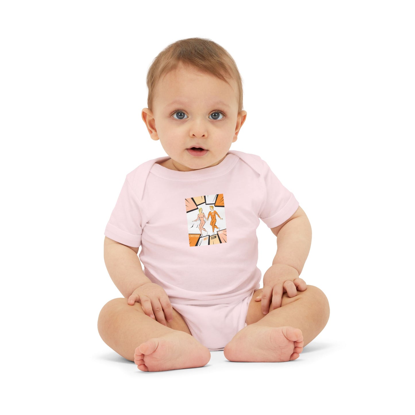Infant One-Piece Bodysuit with Cute Sacral Chakra Super Hero Cartoon Fox Panel — Baby Gift & Everyday Wear