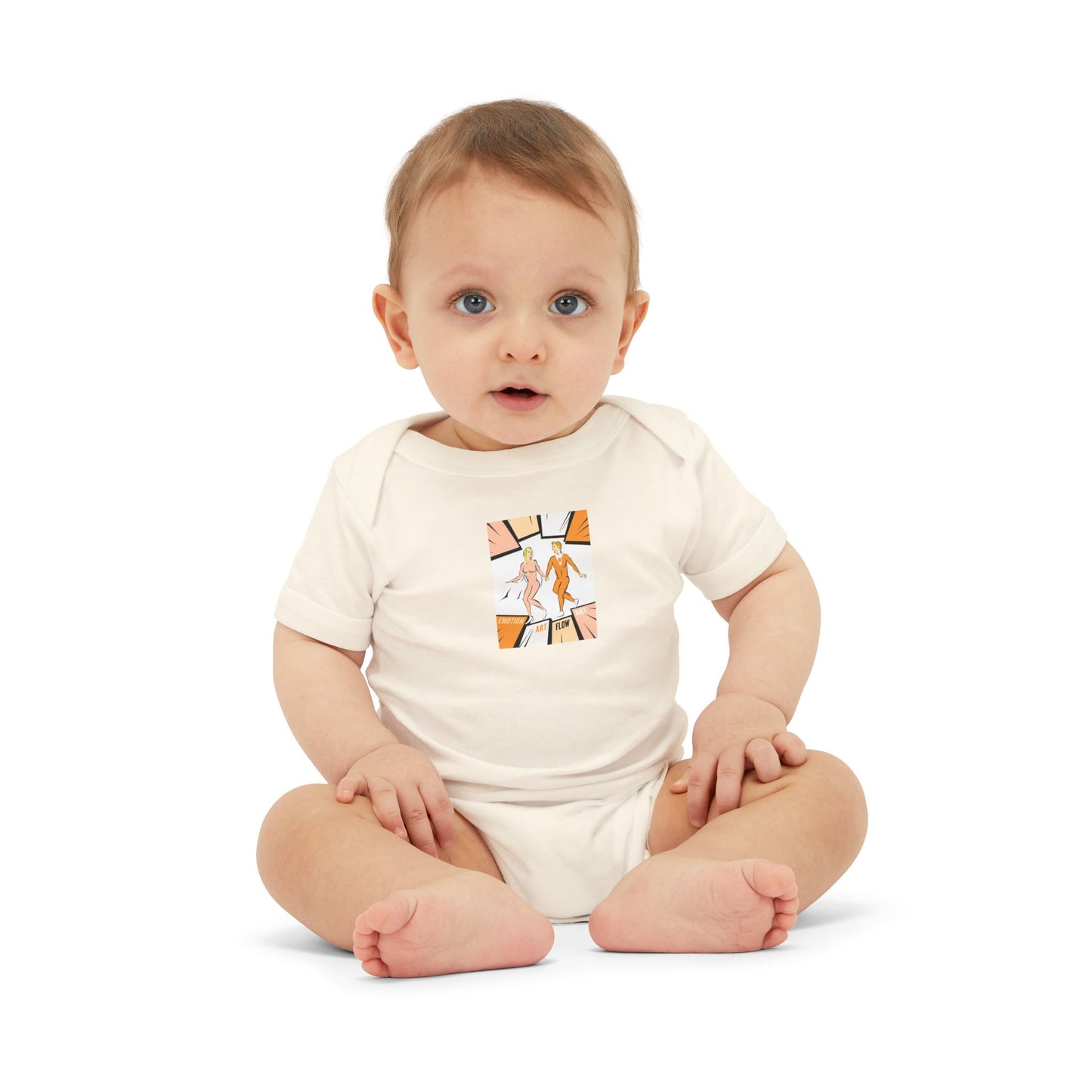 Infant One-Piece Bodysuit with Cute Sacral Chakra Super Hero Cartoon Fox Panel — Baby Gift & Everyday Wear