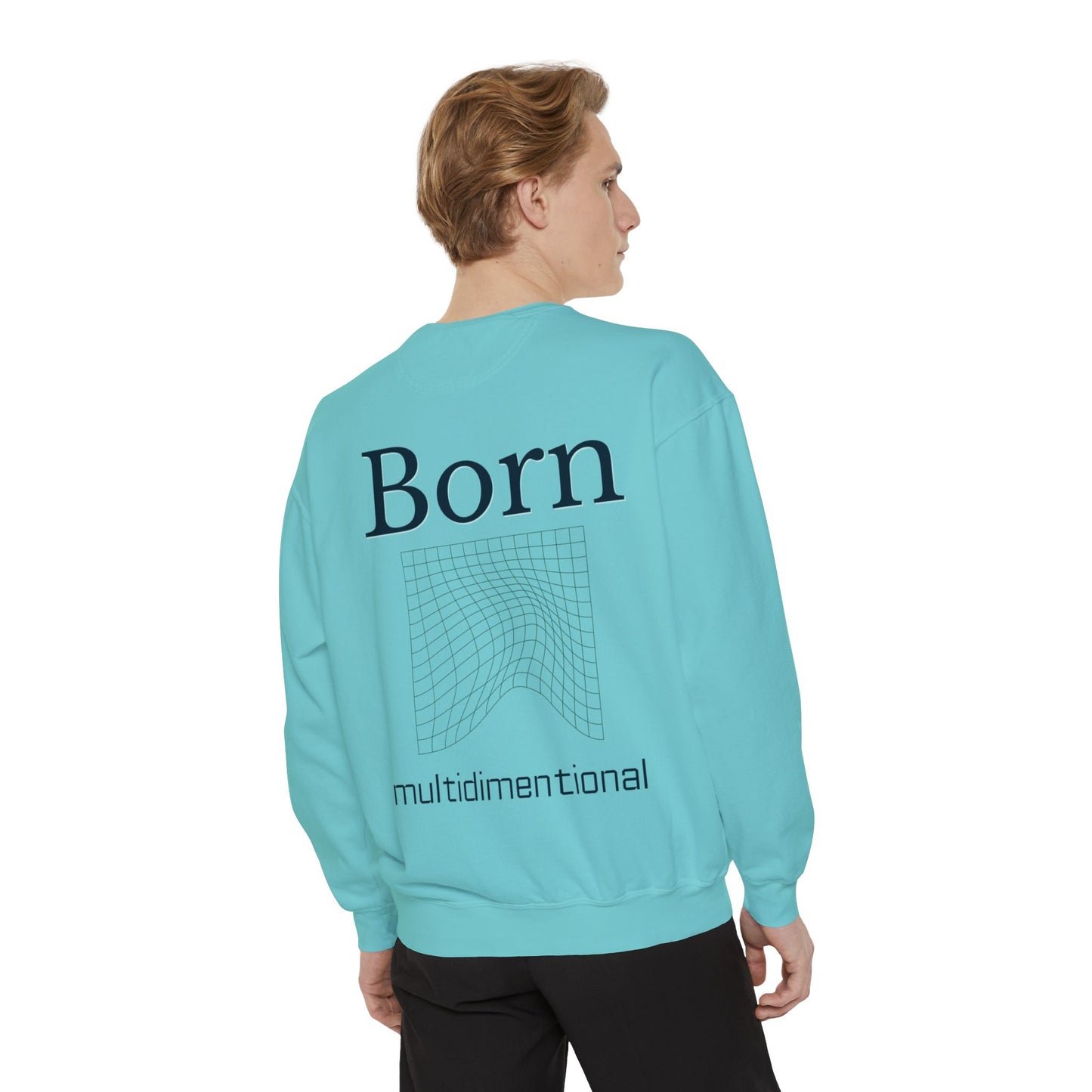 Conscious Rise: Garment-Dyed Sweatshirt with Blooming Tree Design
